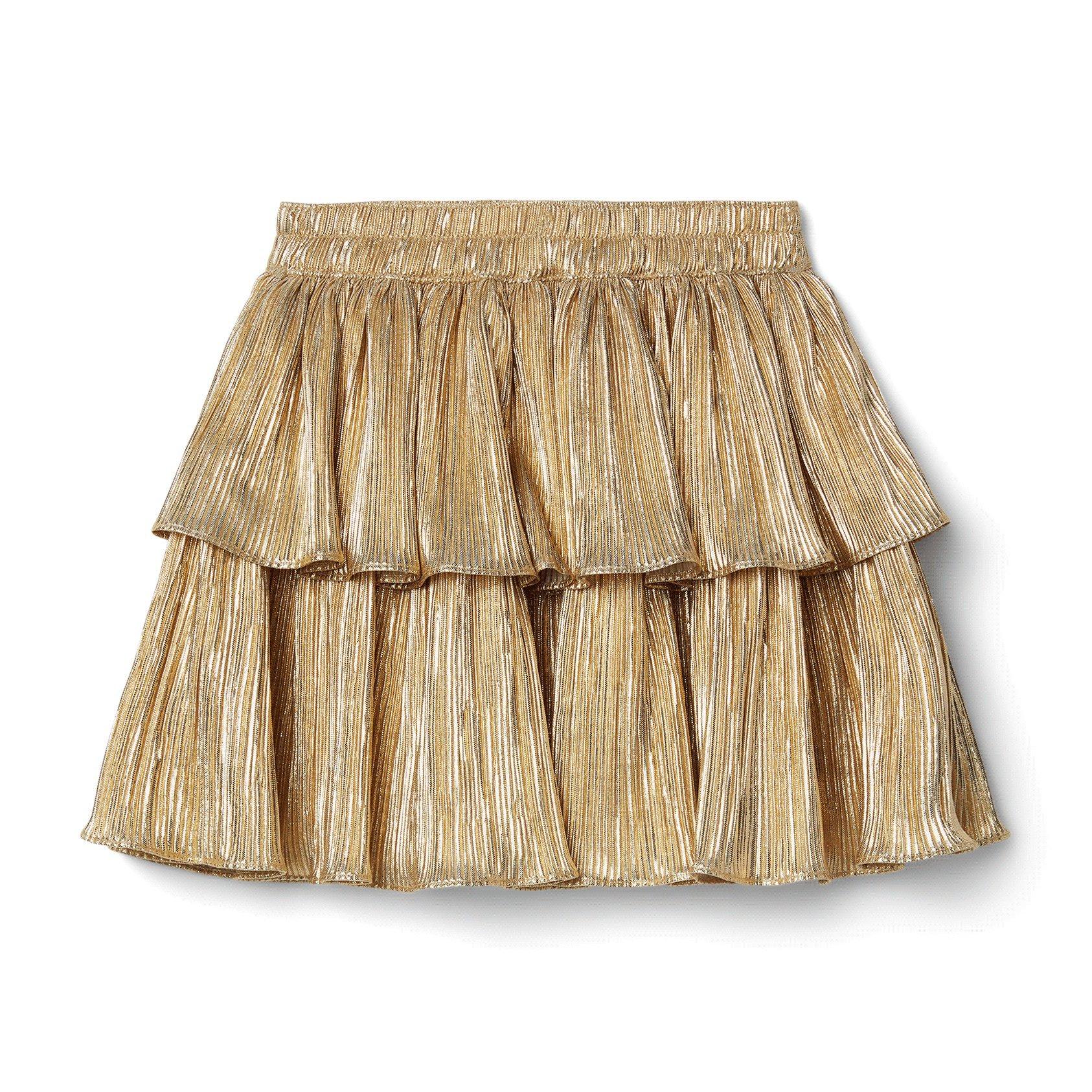 Kimberly Goldson Plisse Tiered Skirt