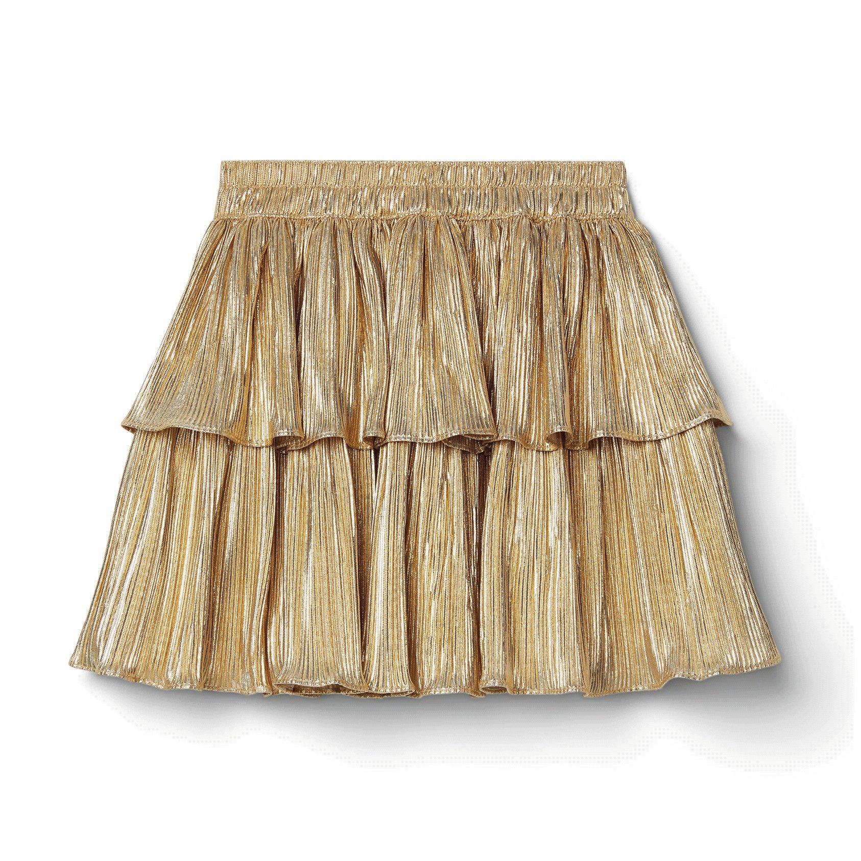 Time and tru gold pleated outlet skirt