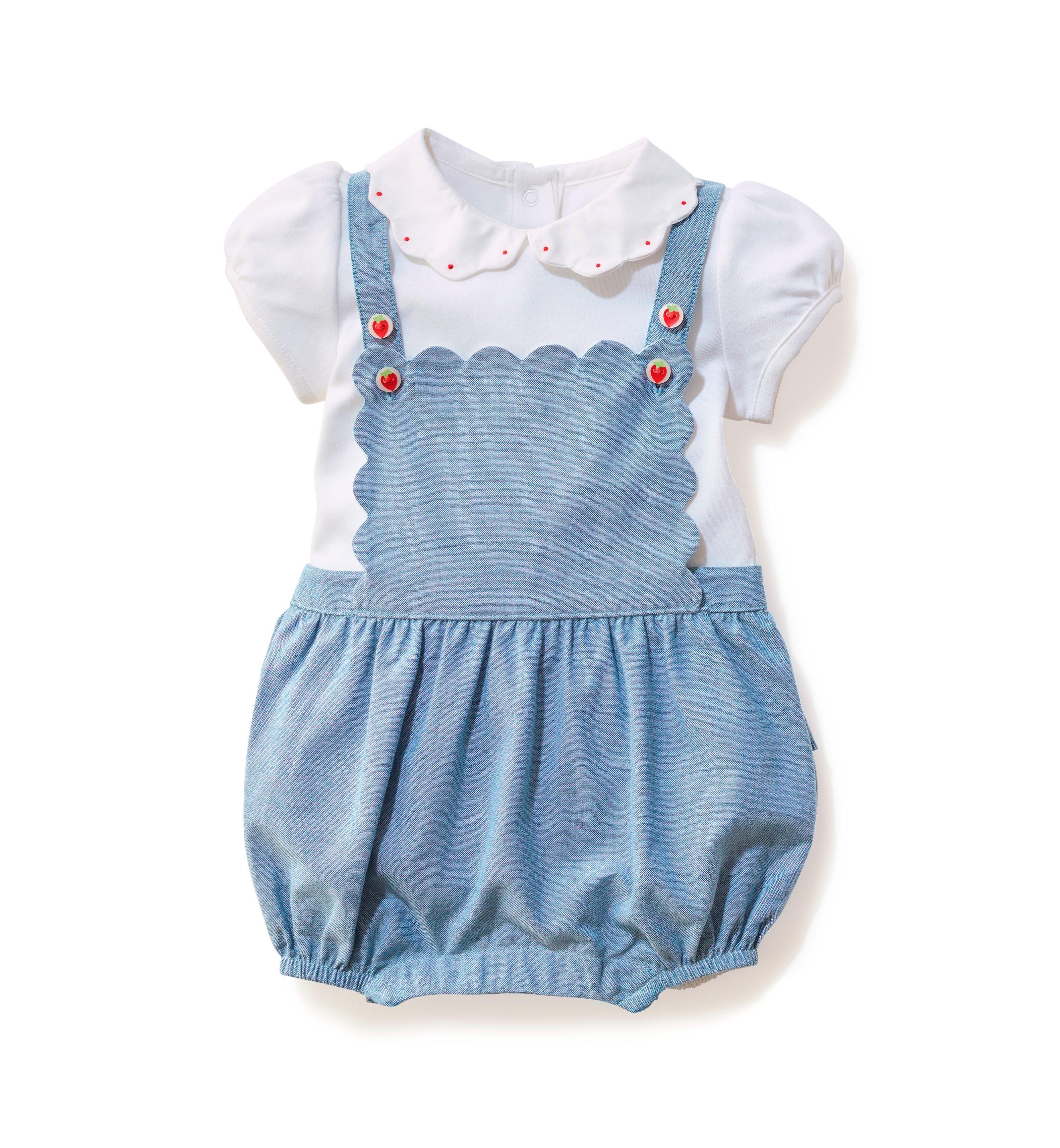 Baby 2-Piece Strawberry Button Romper Set image number 0