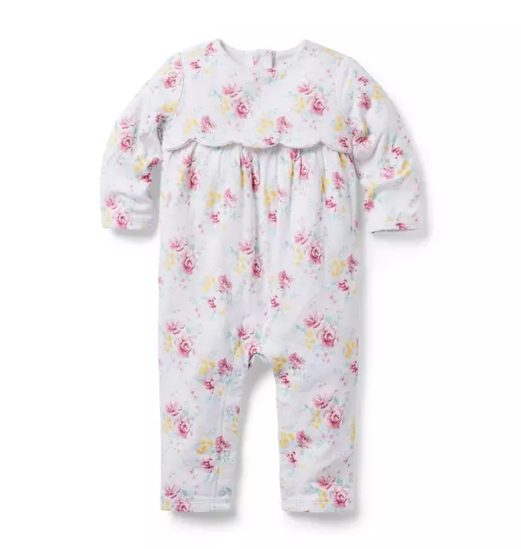 Baby Floral Scalloped Edge One-Piece