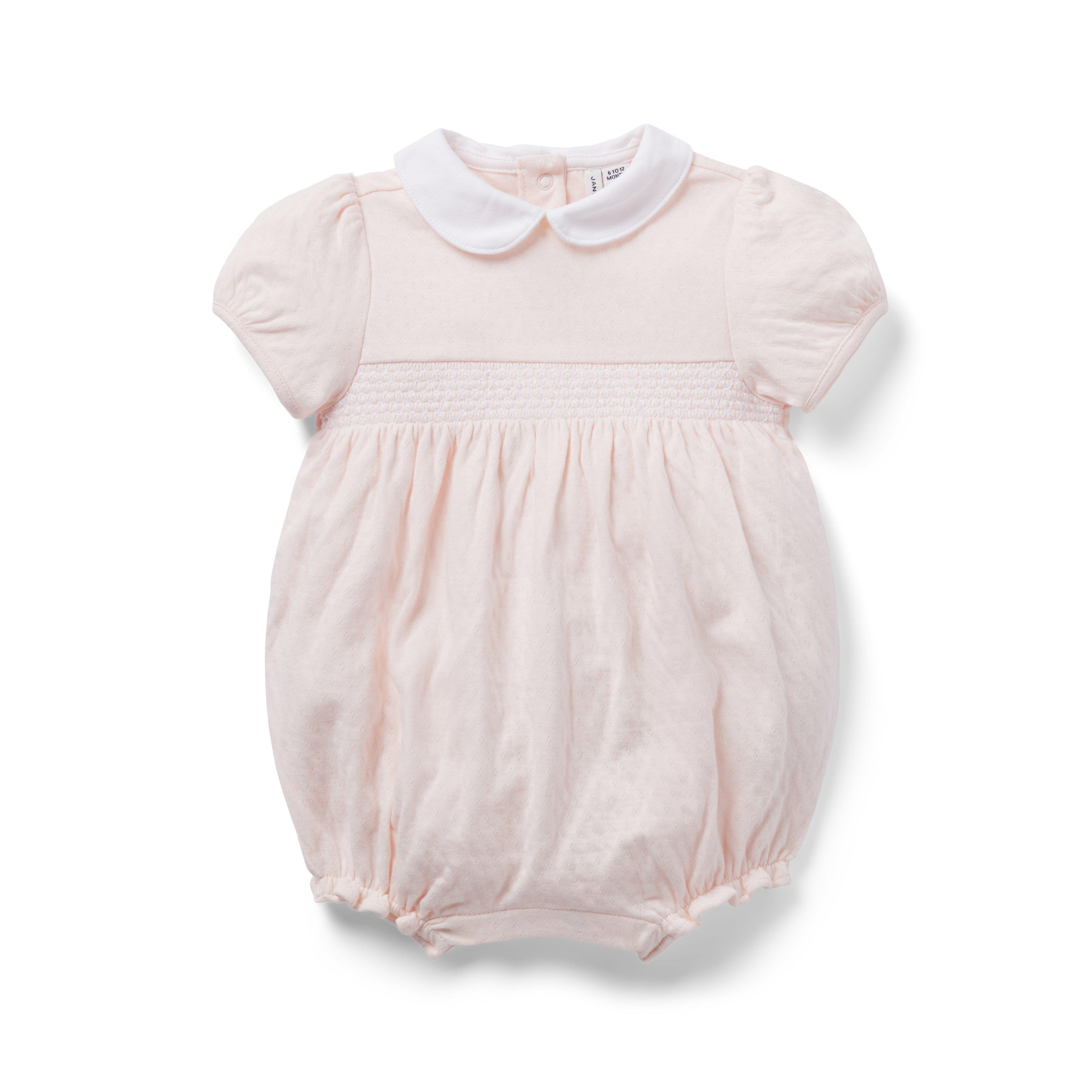 Baby Collared Smocked Romper  image number 0