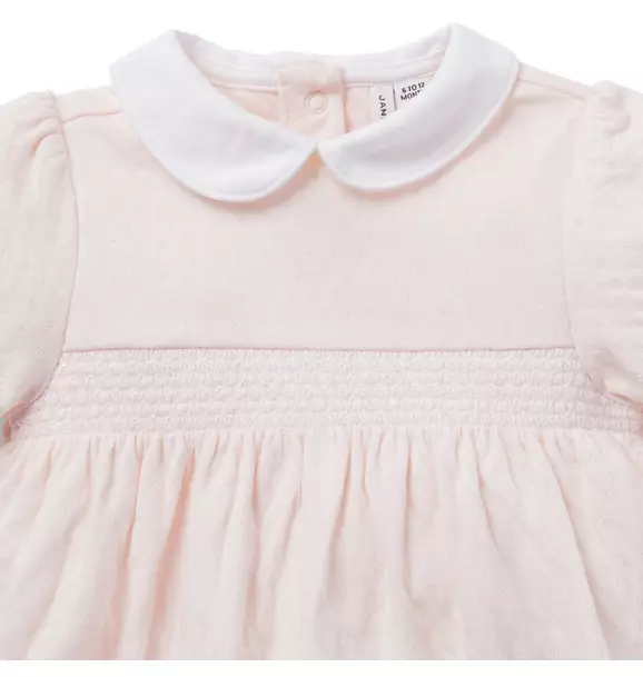 Baby Collared Smocked Romper  image number 2