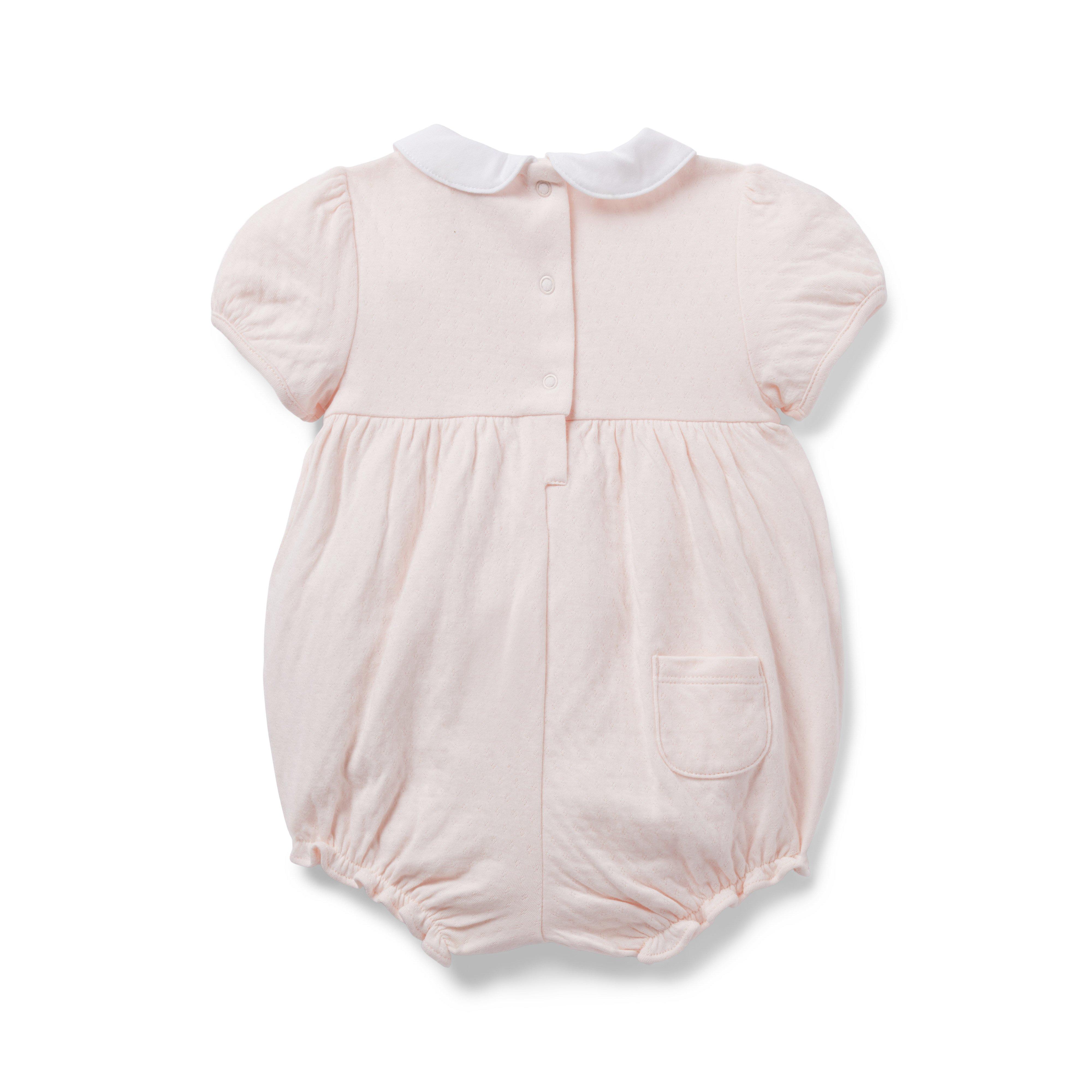 Baby Collared Smocked Romper  image number 1