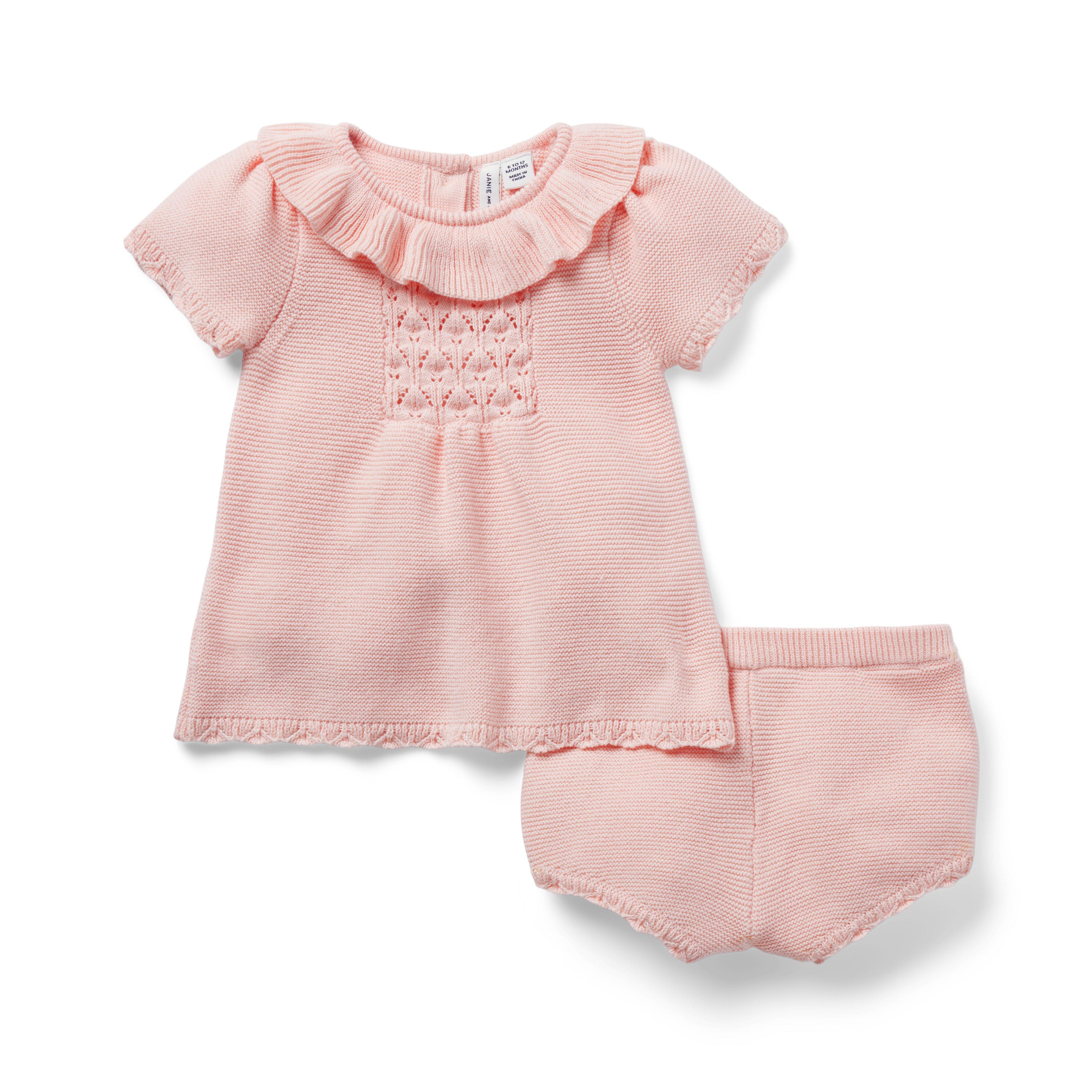 Baby Pointelle Sweater Matching Set