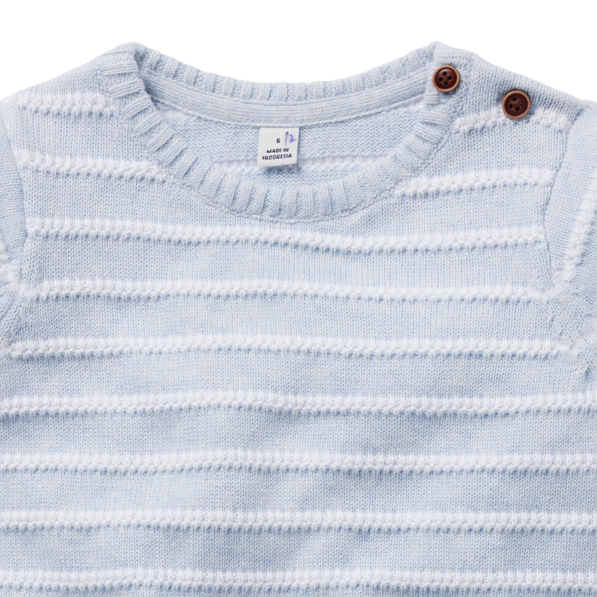 Baby Striped Short Sleeve Sweater image number 2