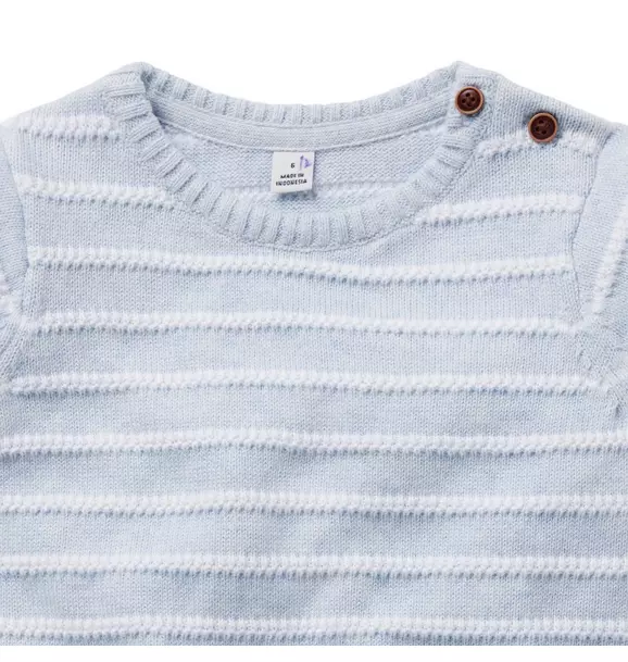 Baby Striped Short Sleeve Sweater image number 2