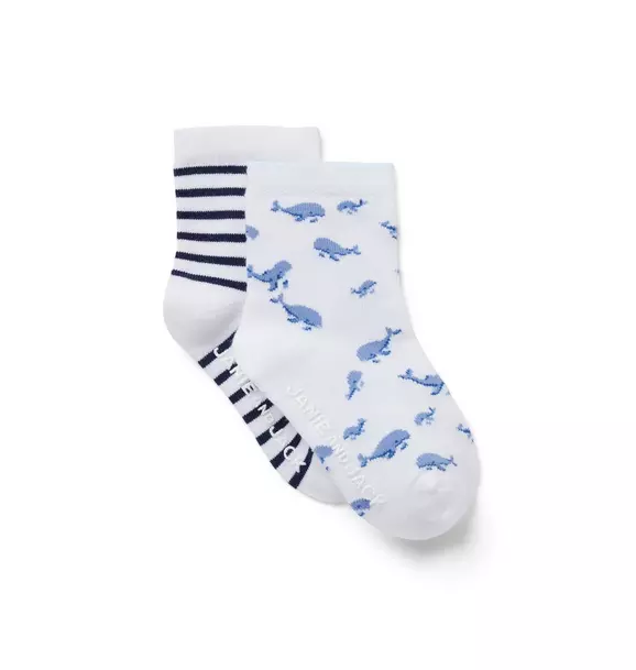 Baby Whale And Stripe Sock 2-Pack