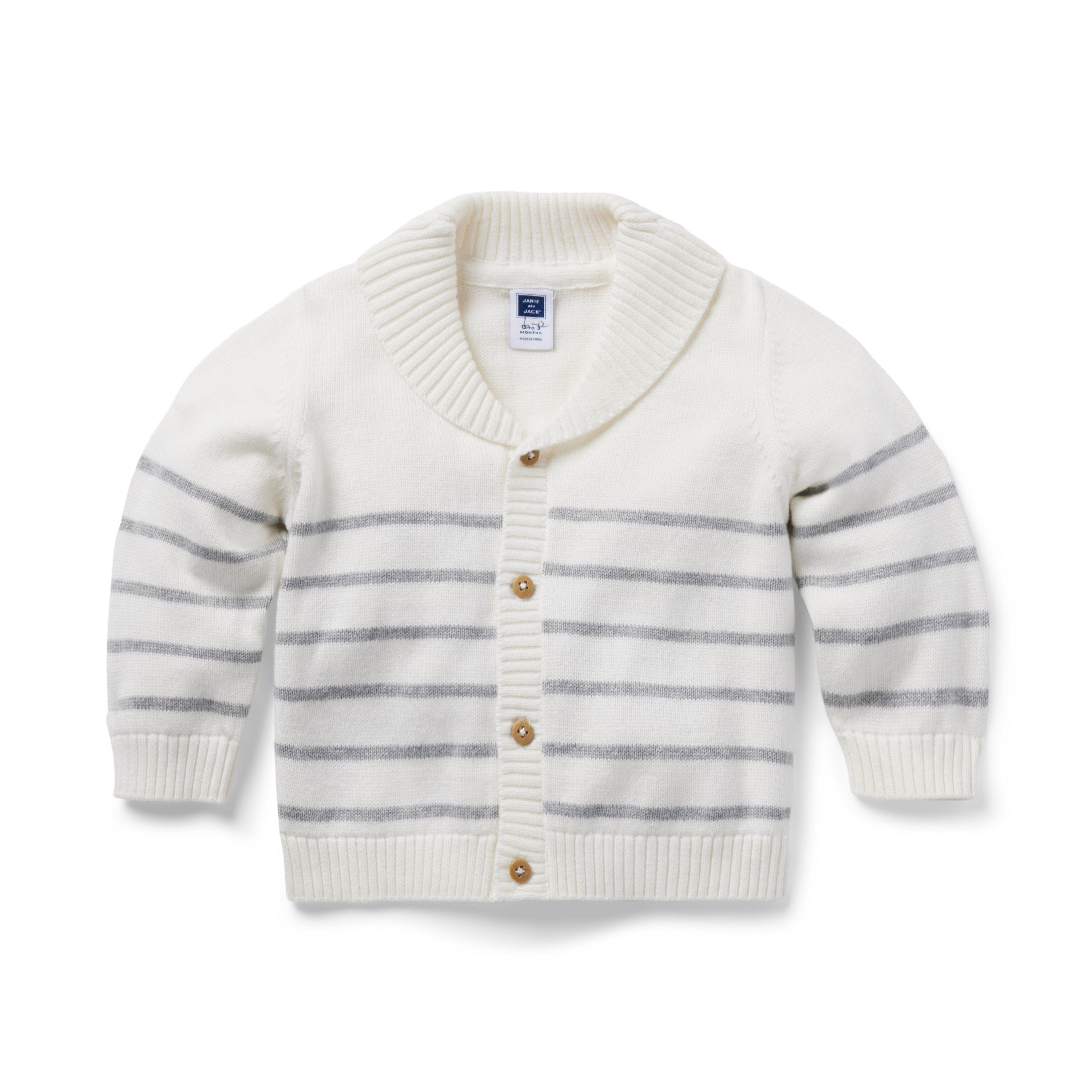 Baby Striped Shawl Collar Cardigan image number 0