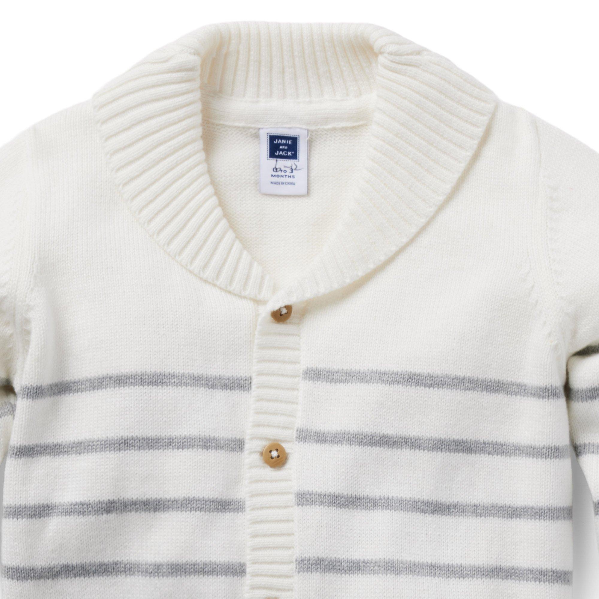 Baby Striped Shawl Collar Cardigan image number 2