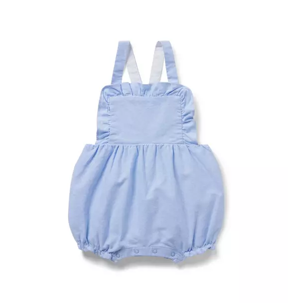 Baby Ruffle Trim Oxford Overall