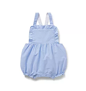 Baby Ruffle Trim Oxford Overall