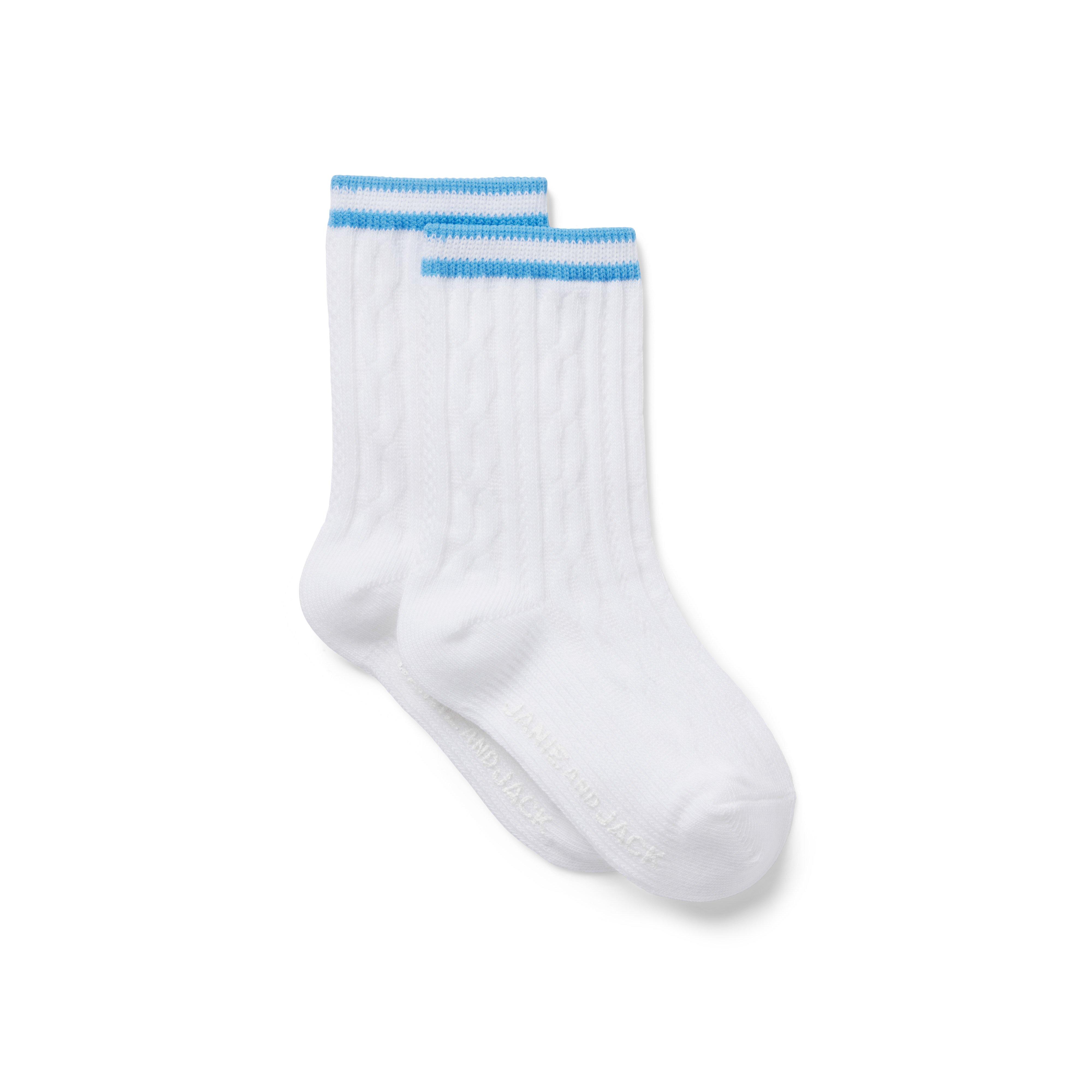 Baby Striped Cuff Cable Knit Sock image number 0