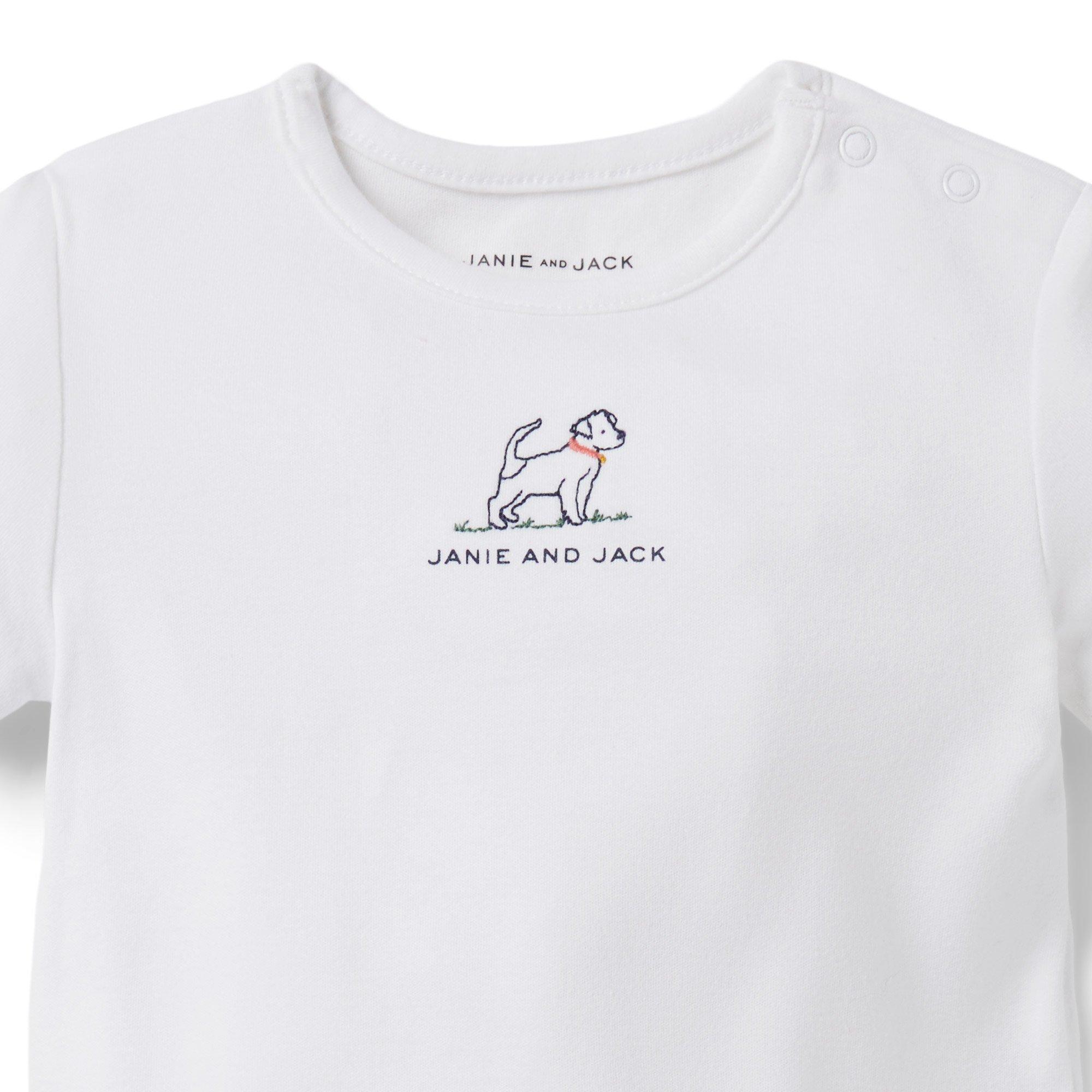 Baby Embroidered Dog Bodysuit image number 1