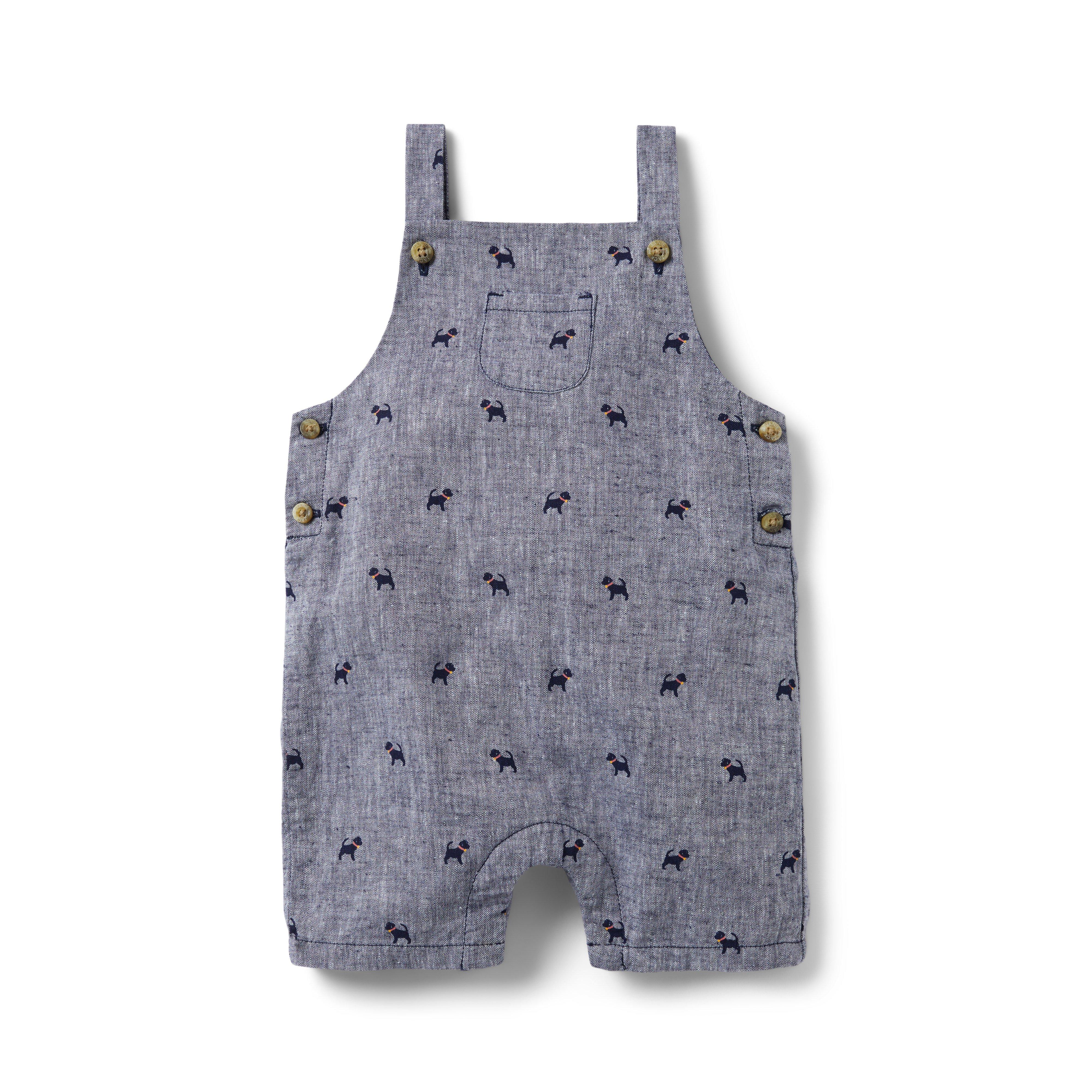 Baby Linen Dog Overall