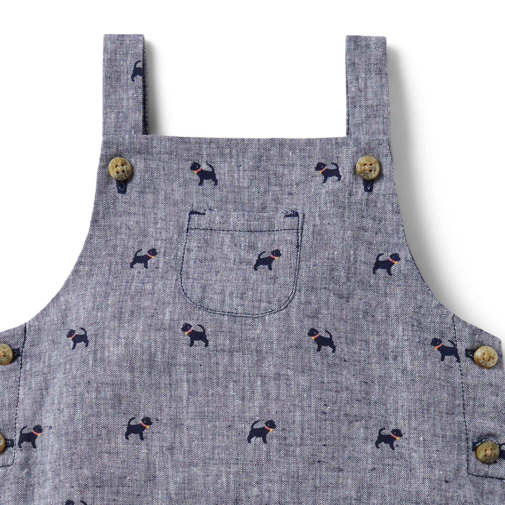 Baby Linen Dog Overall image number 2