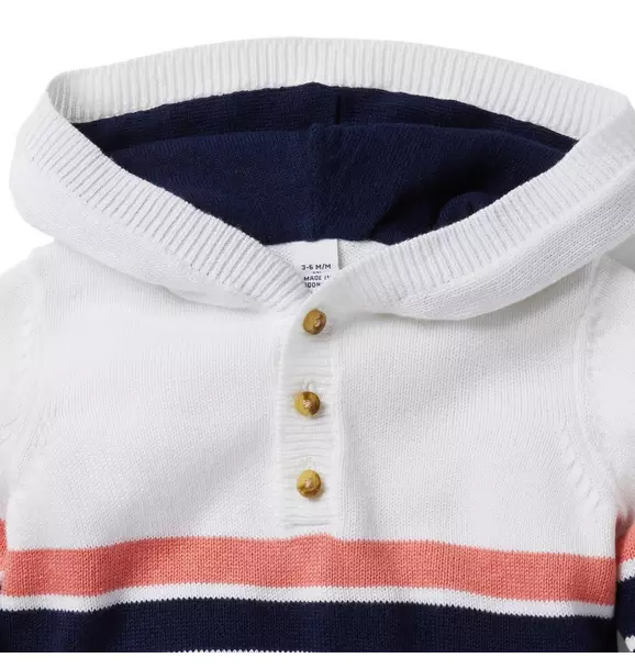 Baby Striped Hooded Sweater image number 2