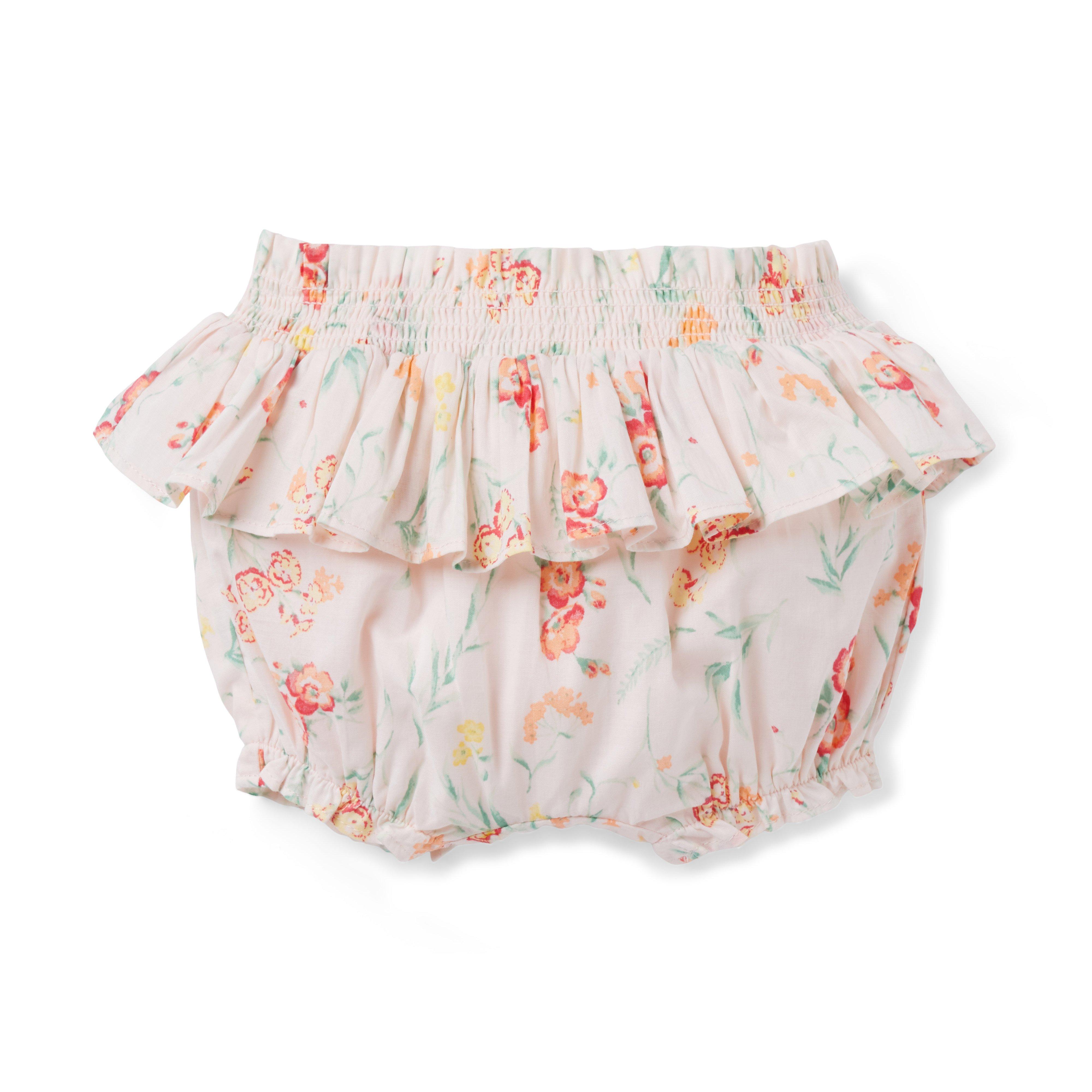 Baby Floral Smocked Waist Bloomers image number 0