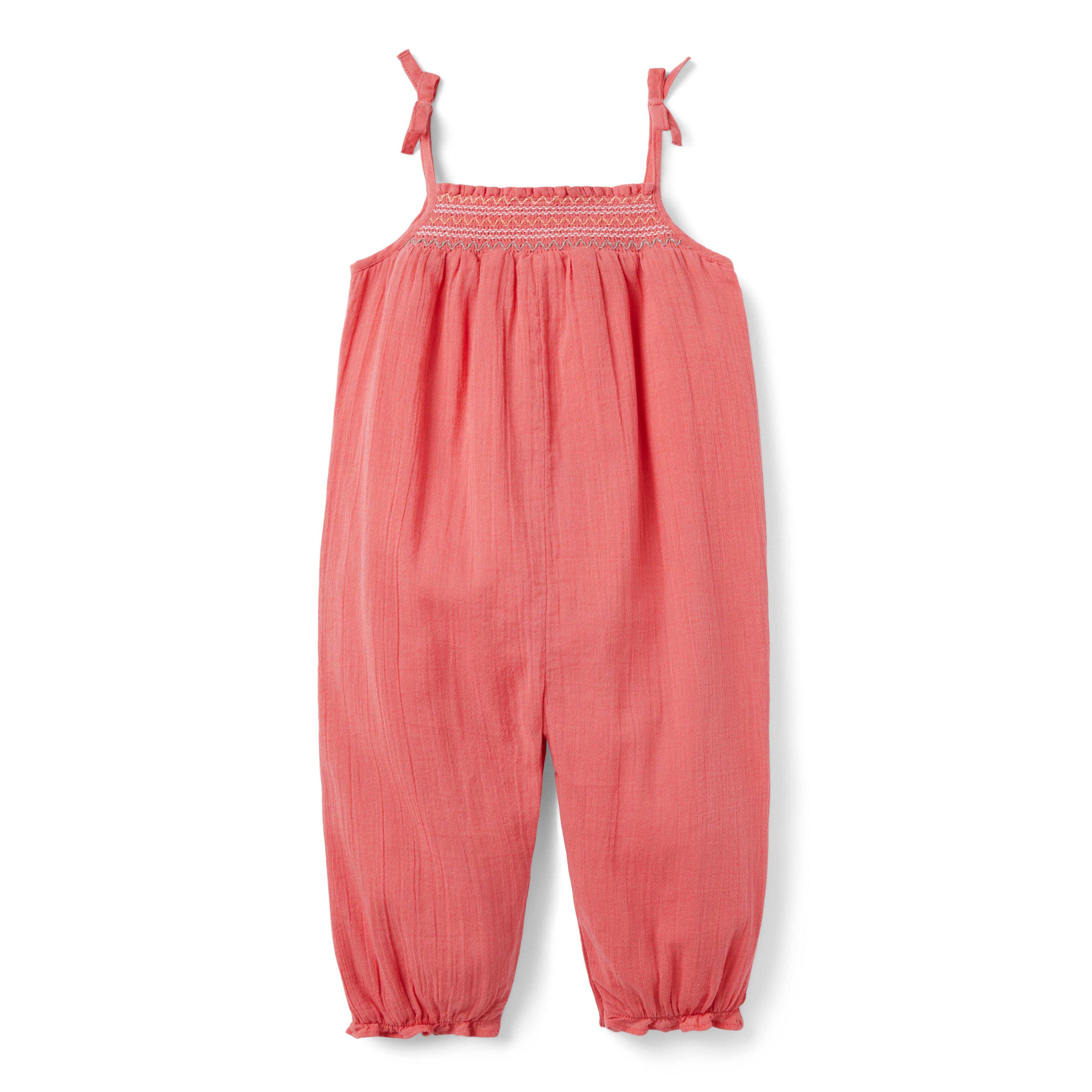 Baby Smocked Gauze Jumpsuit image number 1