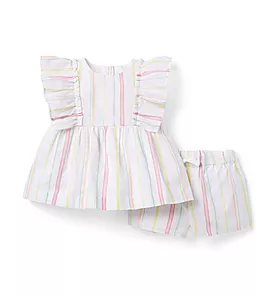 Baby Striped Ruffle Matching Set