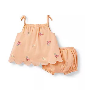 Baby Floral Embroidered Matching Set