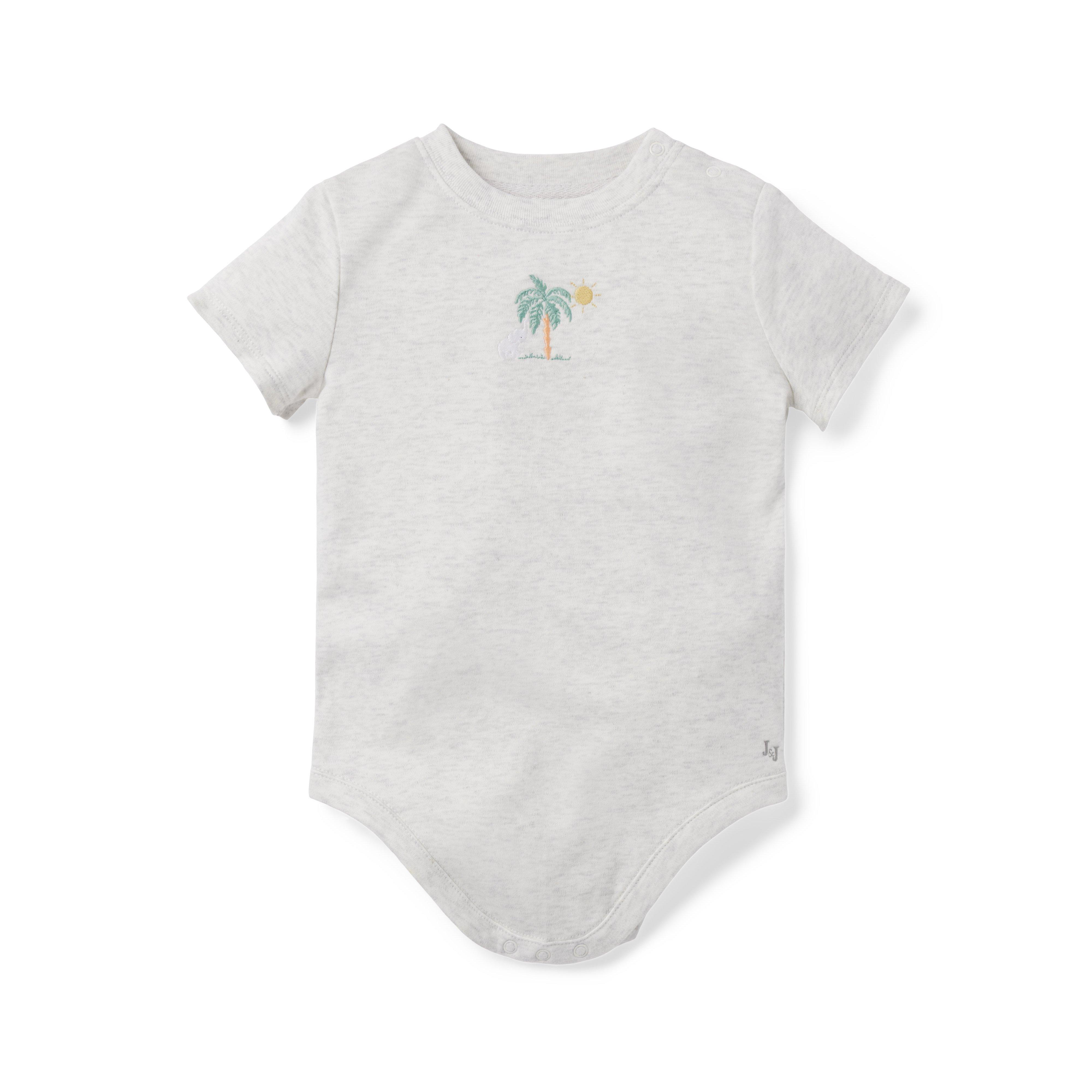 Baby Embroidered Elephant Palm Tree Bodysuit