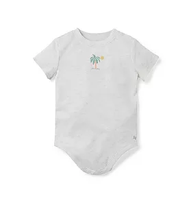 Baby Embroidered Elephant Palm Tree Bodysuit