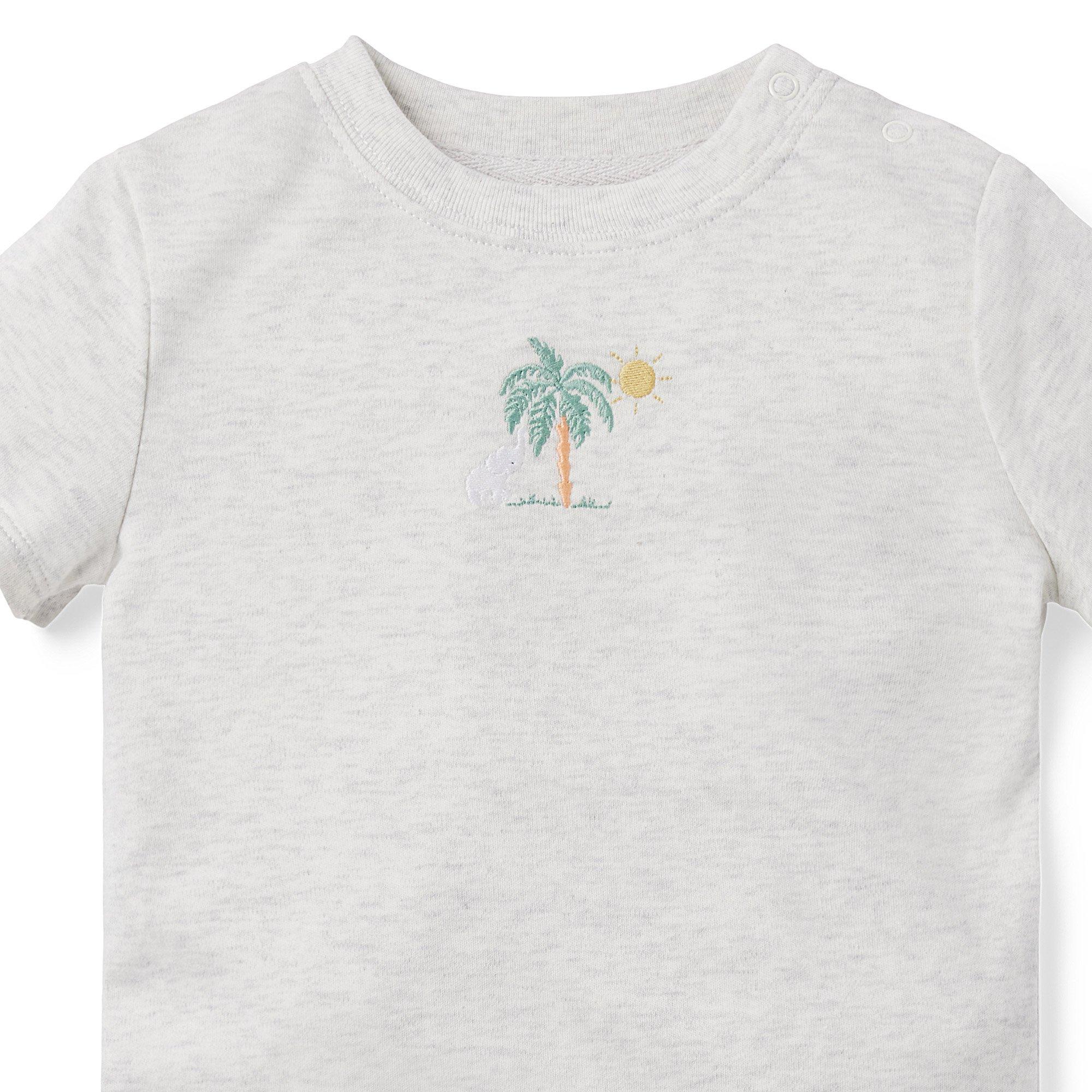 Baby Embroidered Elephant Palm Tree Bodysuit image number 1