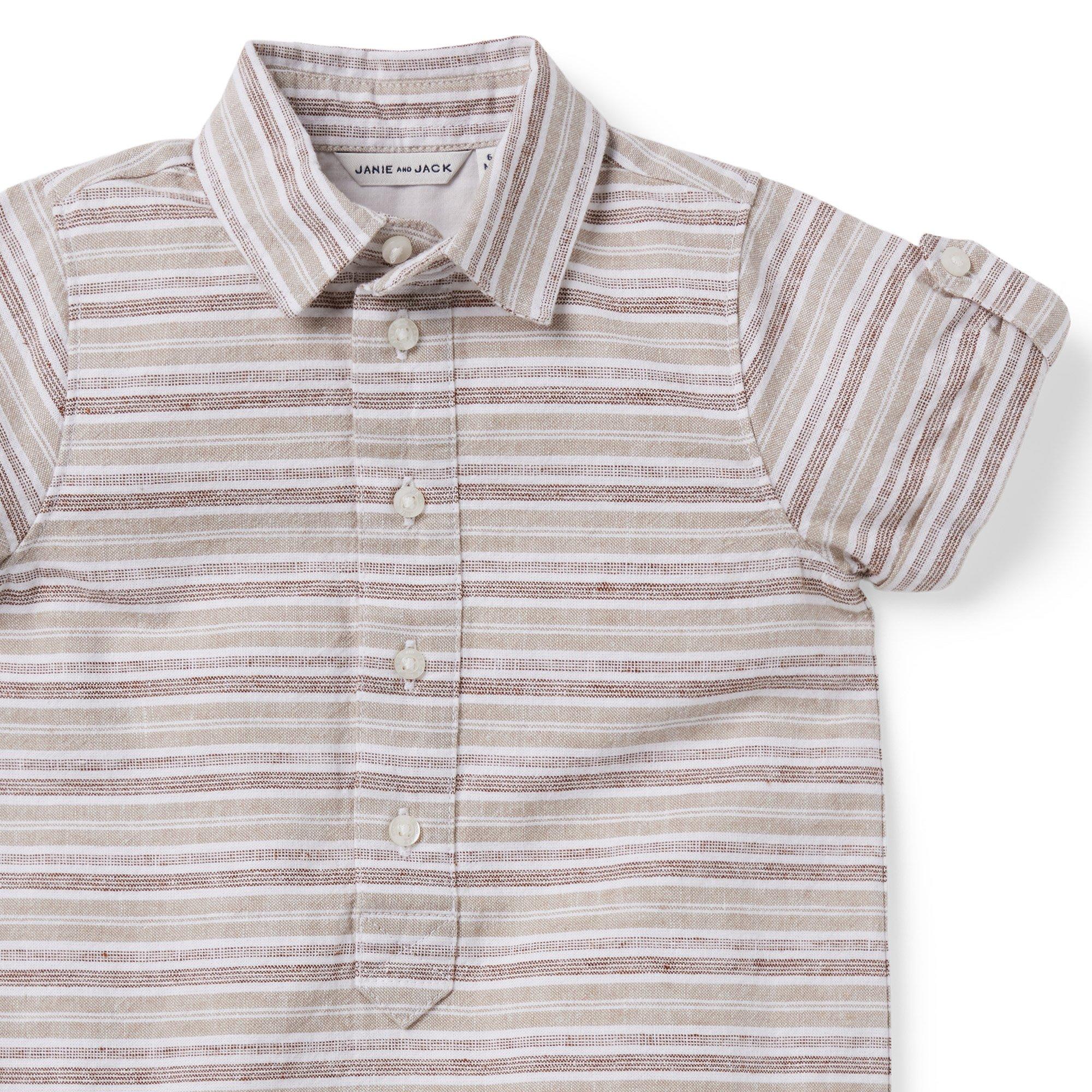 Baby Striped Linen Romper image number 2
