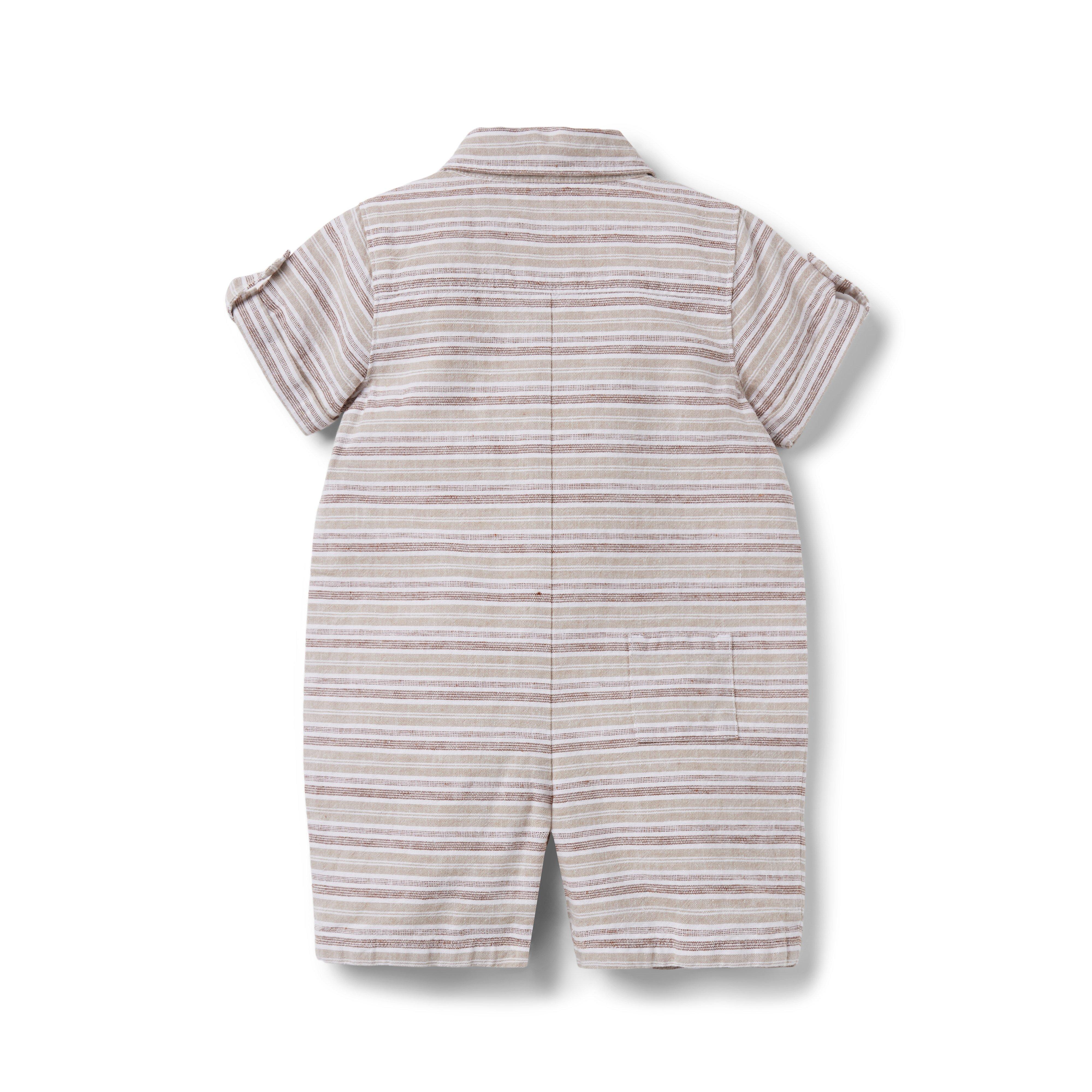 Baby Striped Linen Romper image number 1