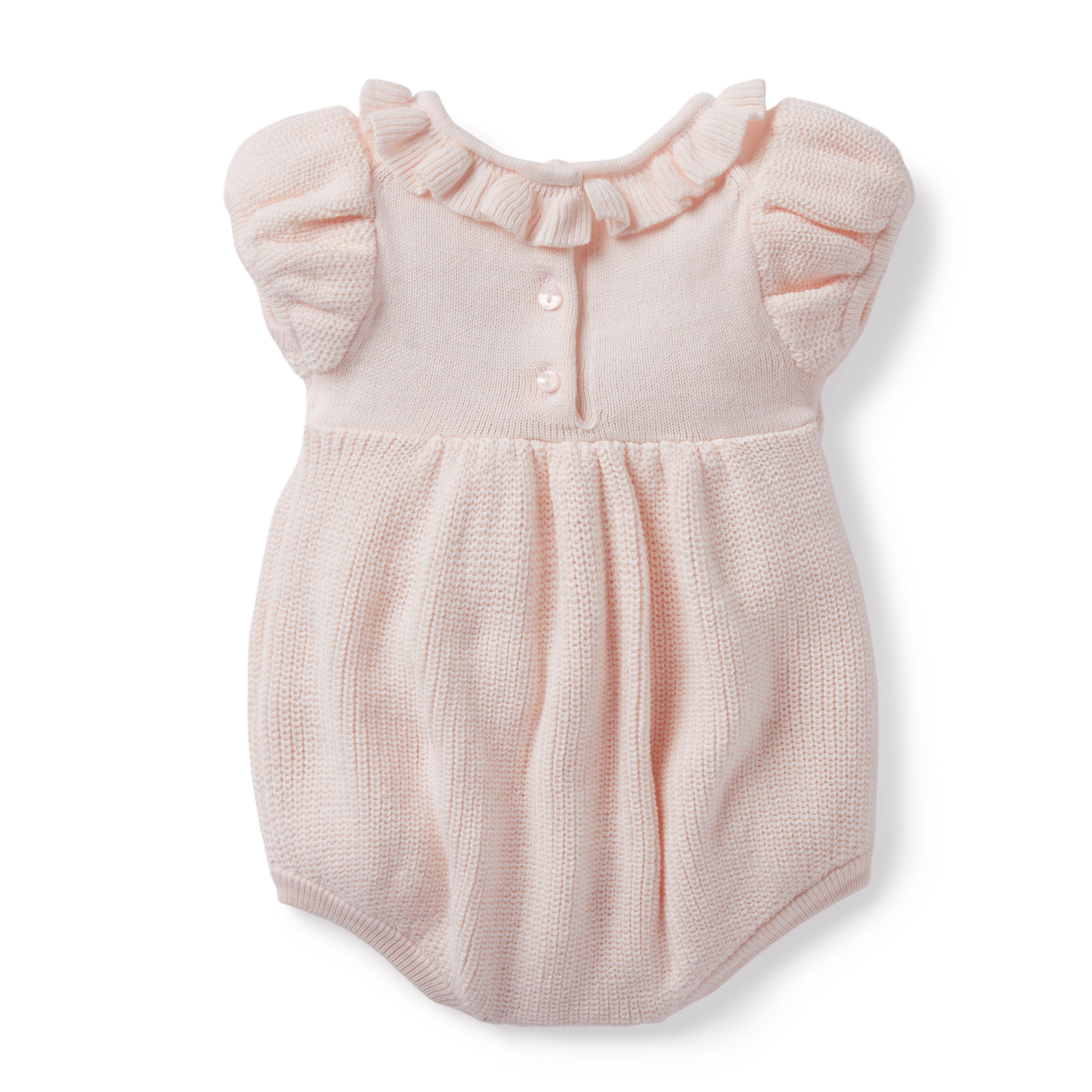 Baby Embroidered Bunny Sweater Romper image number 1
