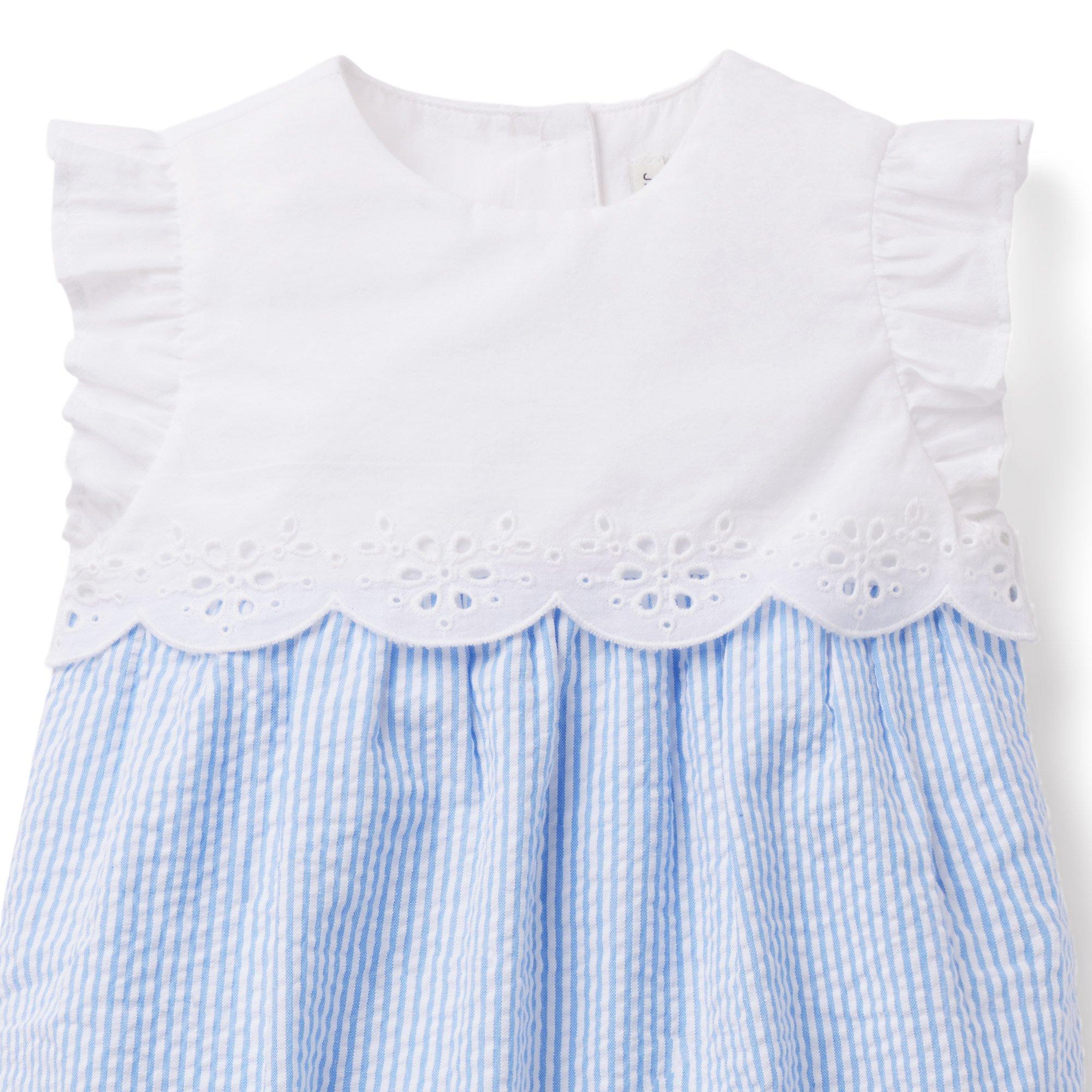 Baby Eyelet Seersucker Romper image number 2