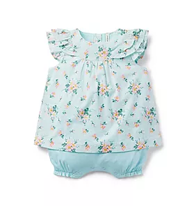 Baby Floral Swiss Dot Romper