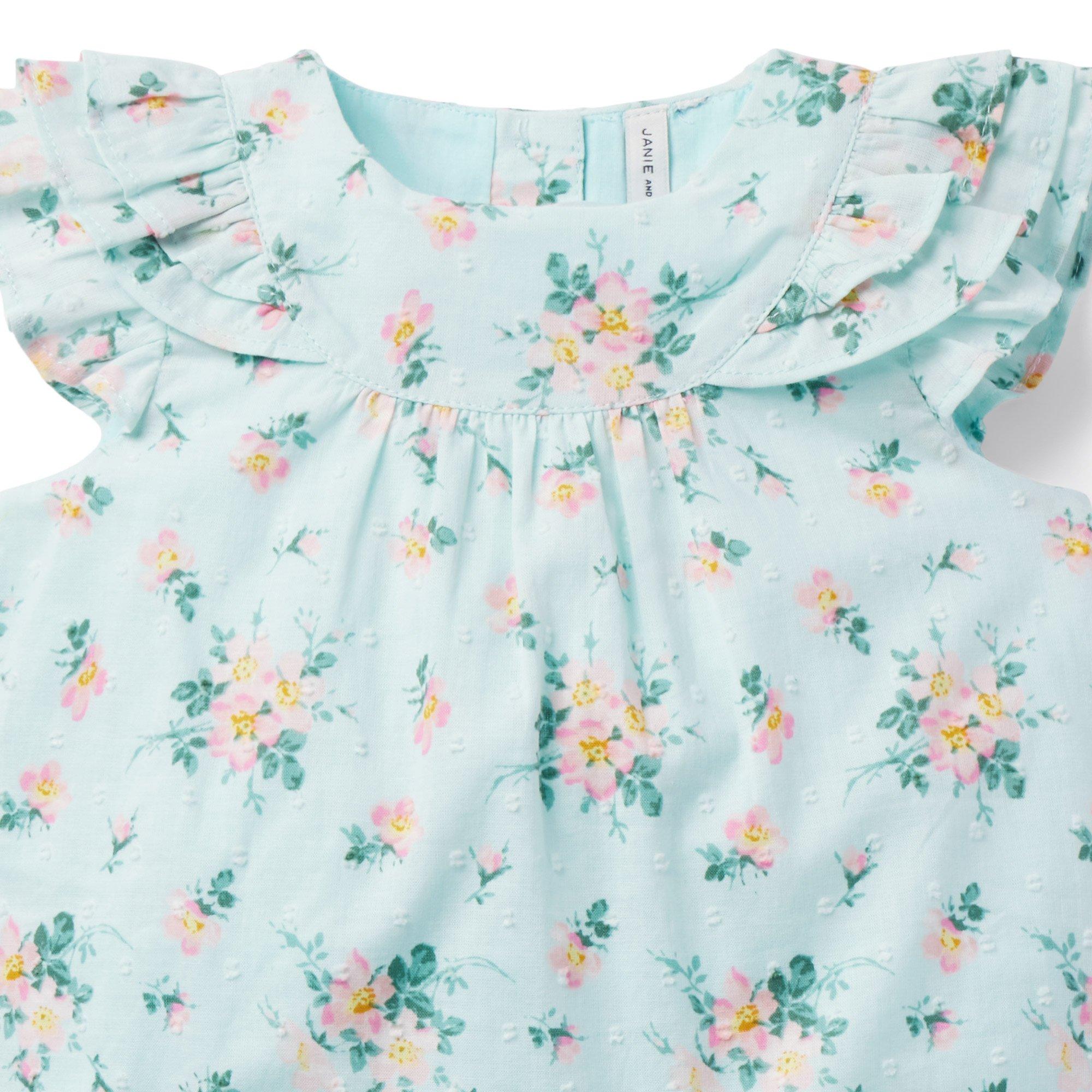Baby Floral Swiss Dot Romper image number 3