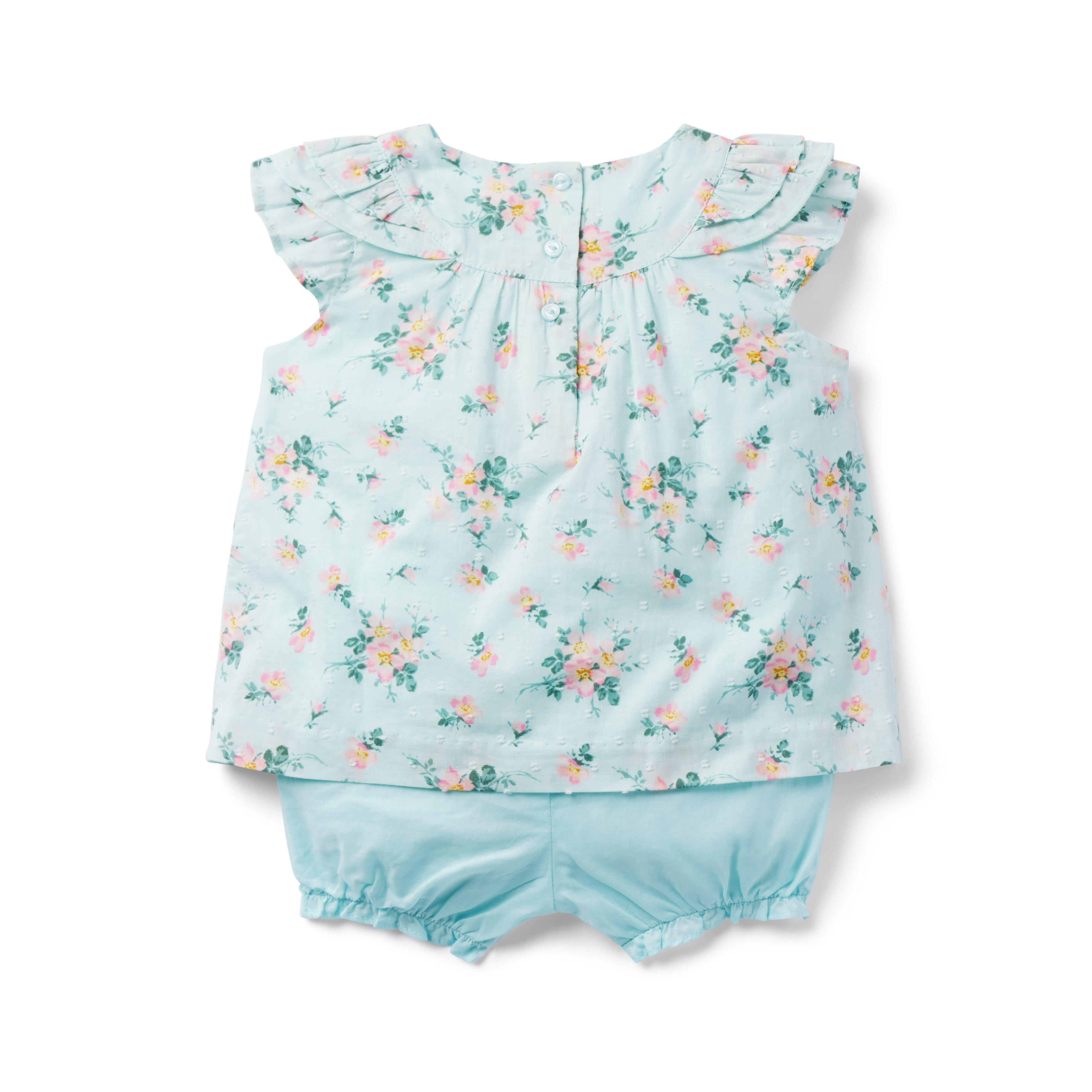 Baby Floral Swiss Dot Romper image number 1