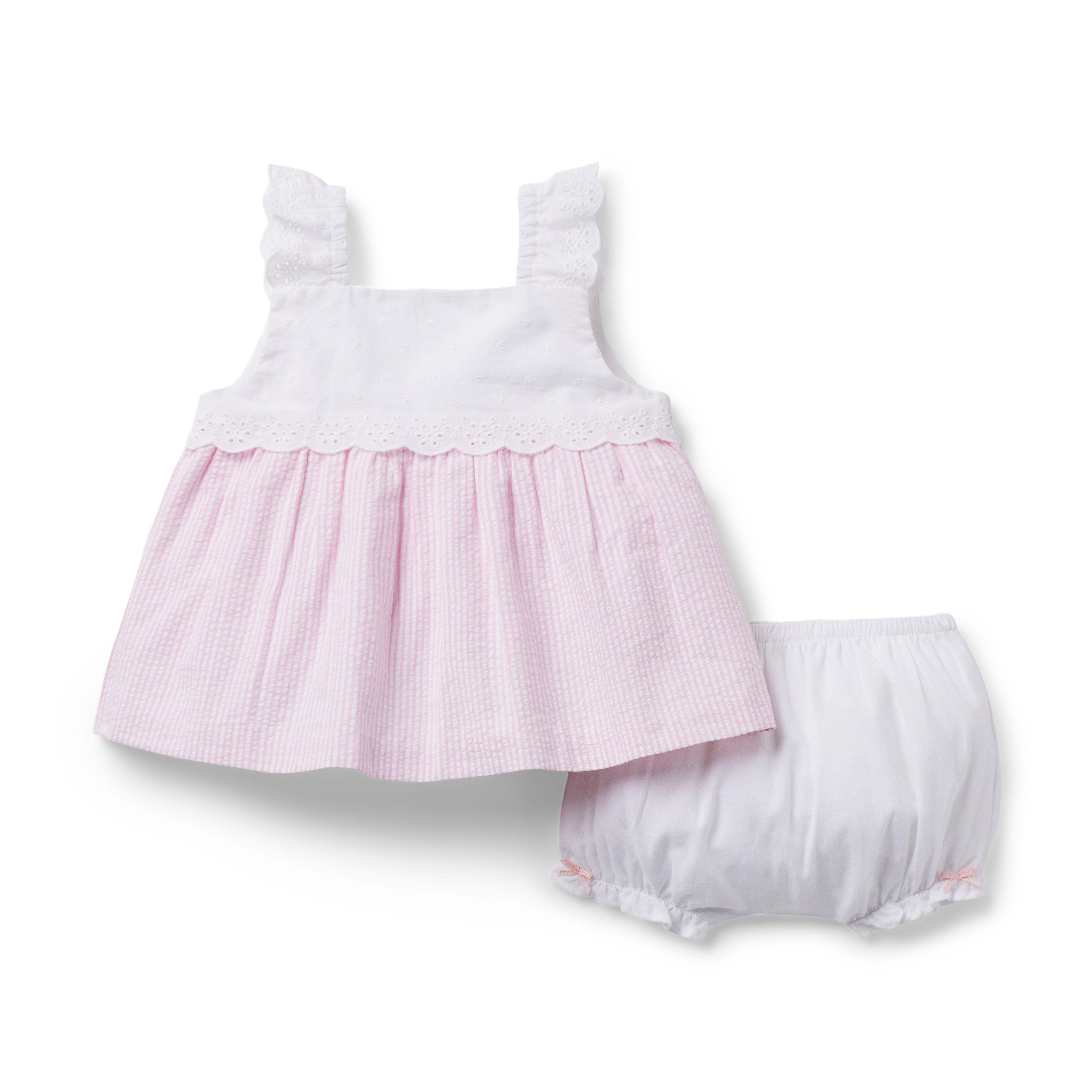 Baby Eyelet Seersucker Matching Set