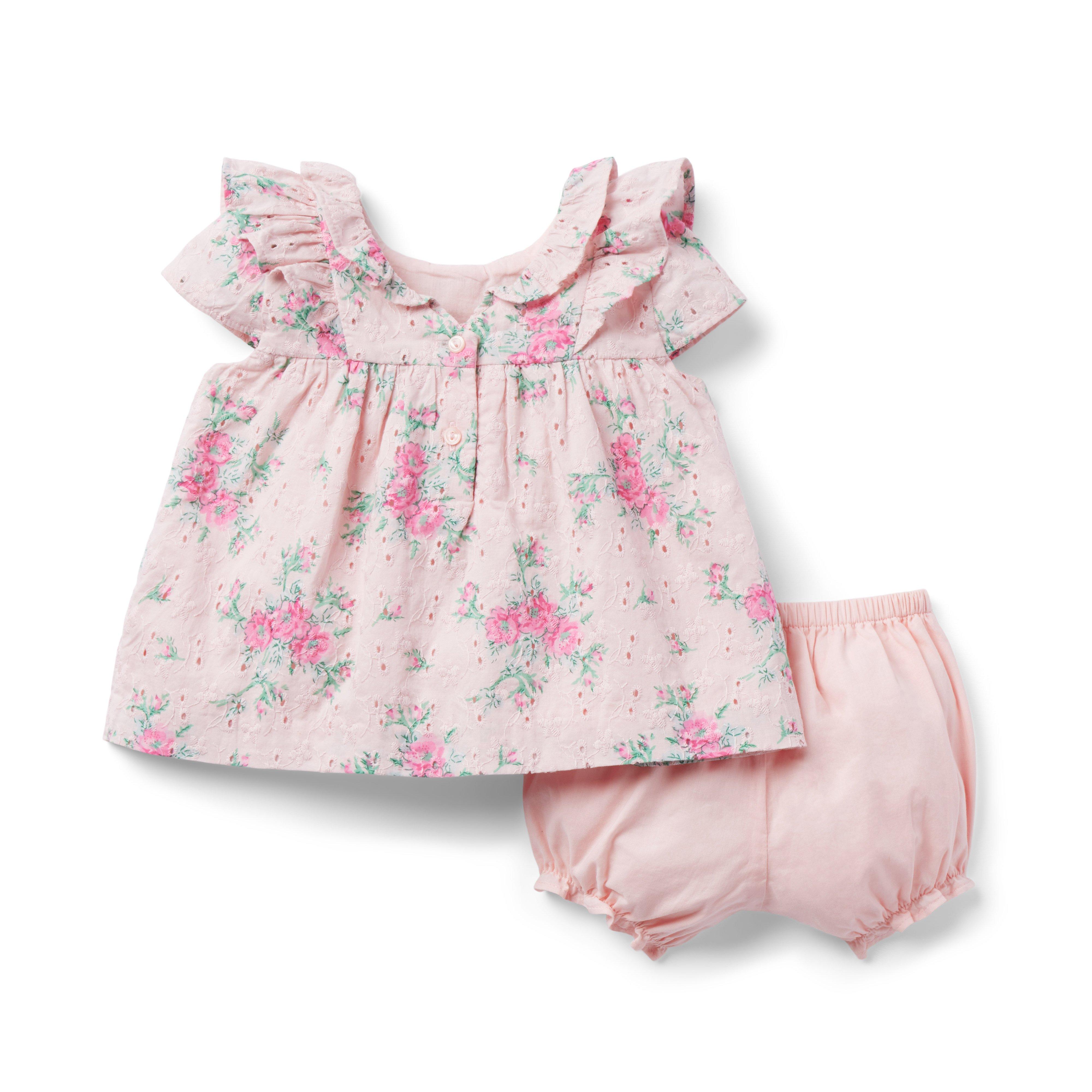 Baby Floral Eyelet Matching Set image number 1