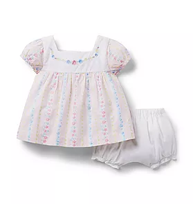 Baby Floral Striped Matching Set