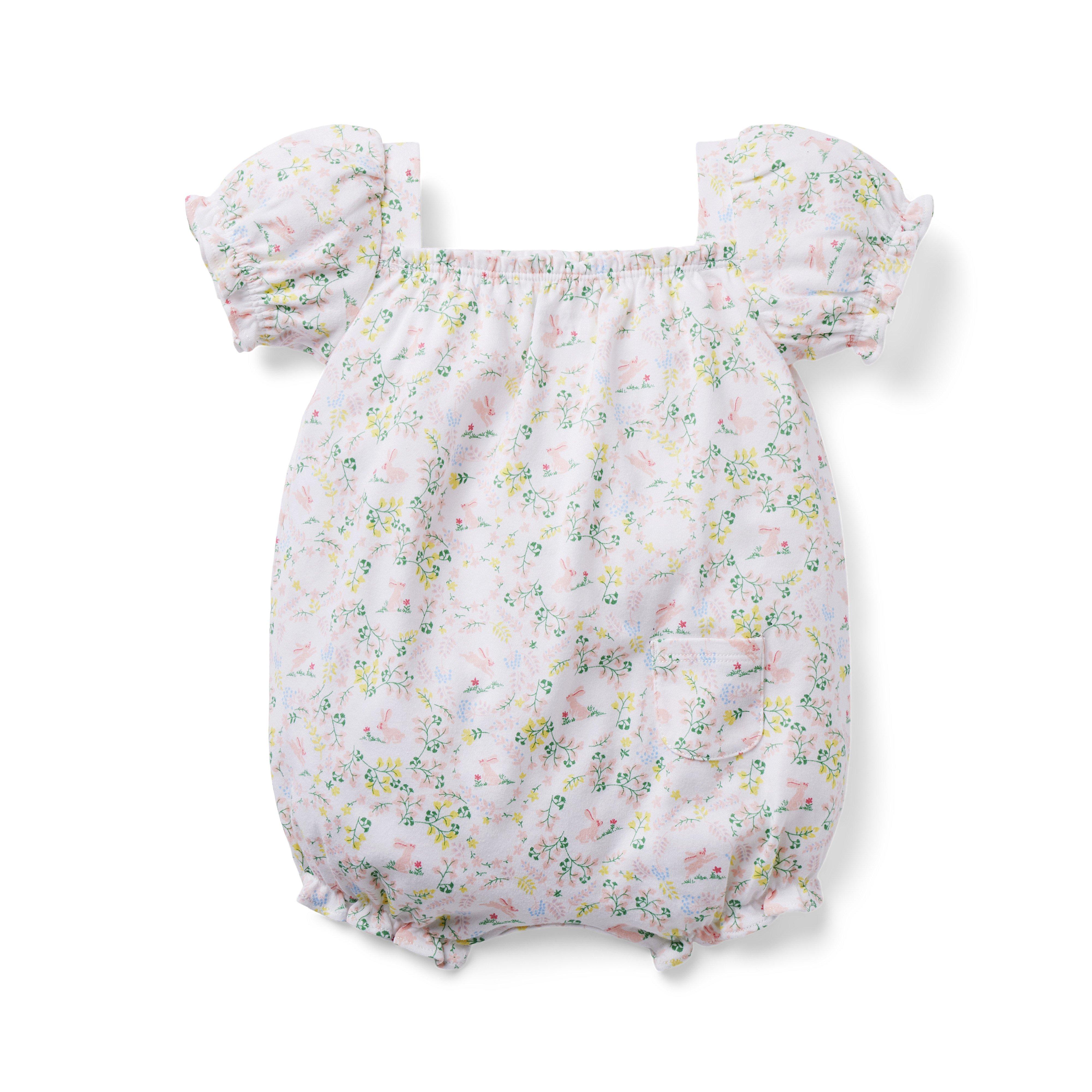 Baby Bunny Floral Romper image number 1