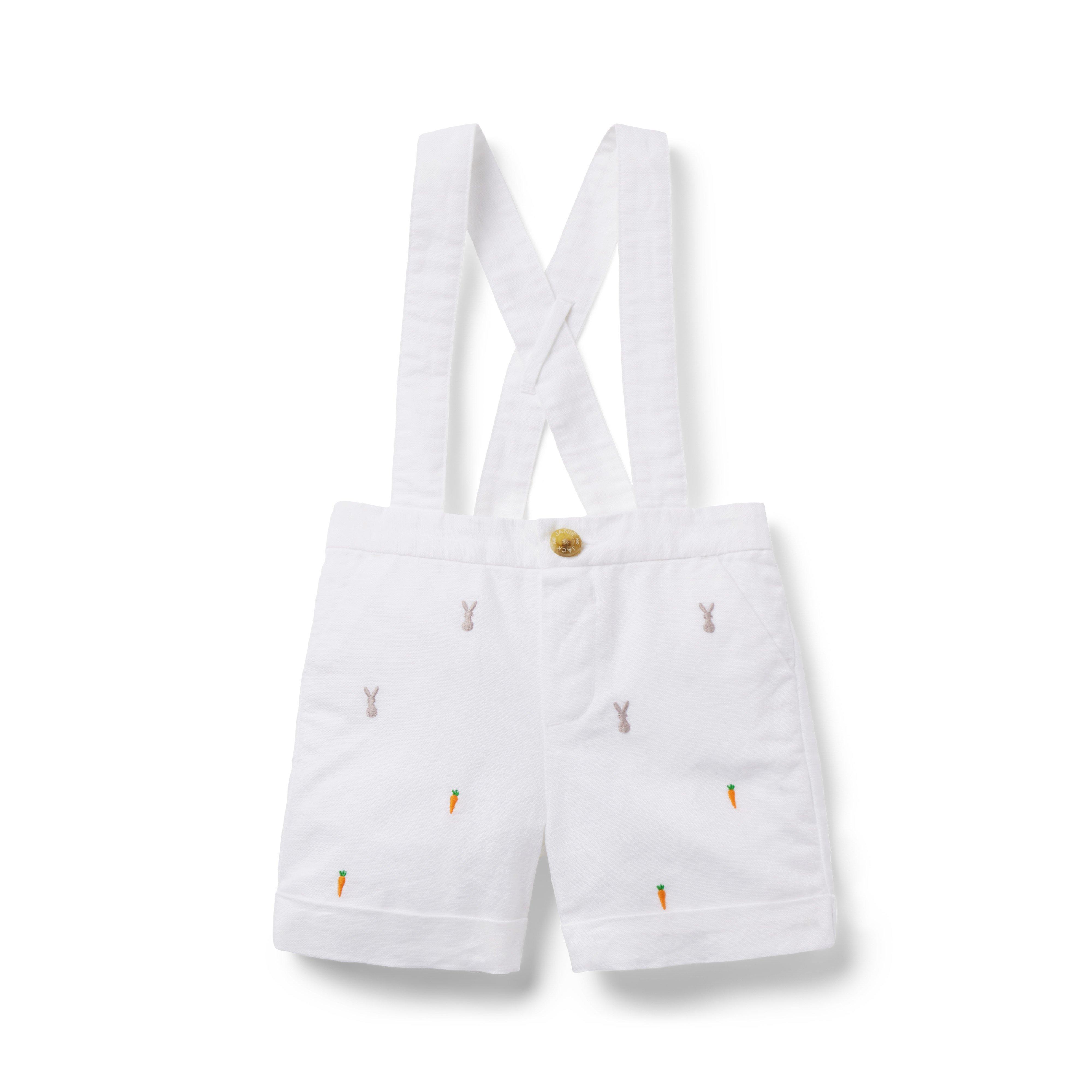 Baby Embroidered Bunny Suspender Short