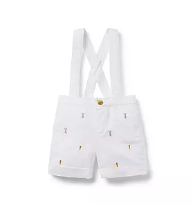 Baby Embroidered Bunny Suspender Short
