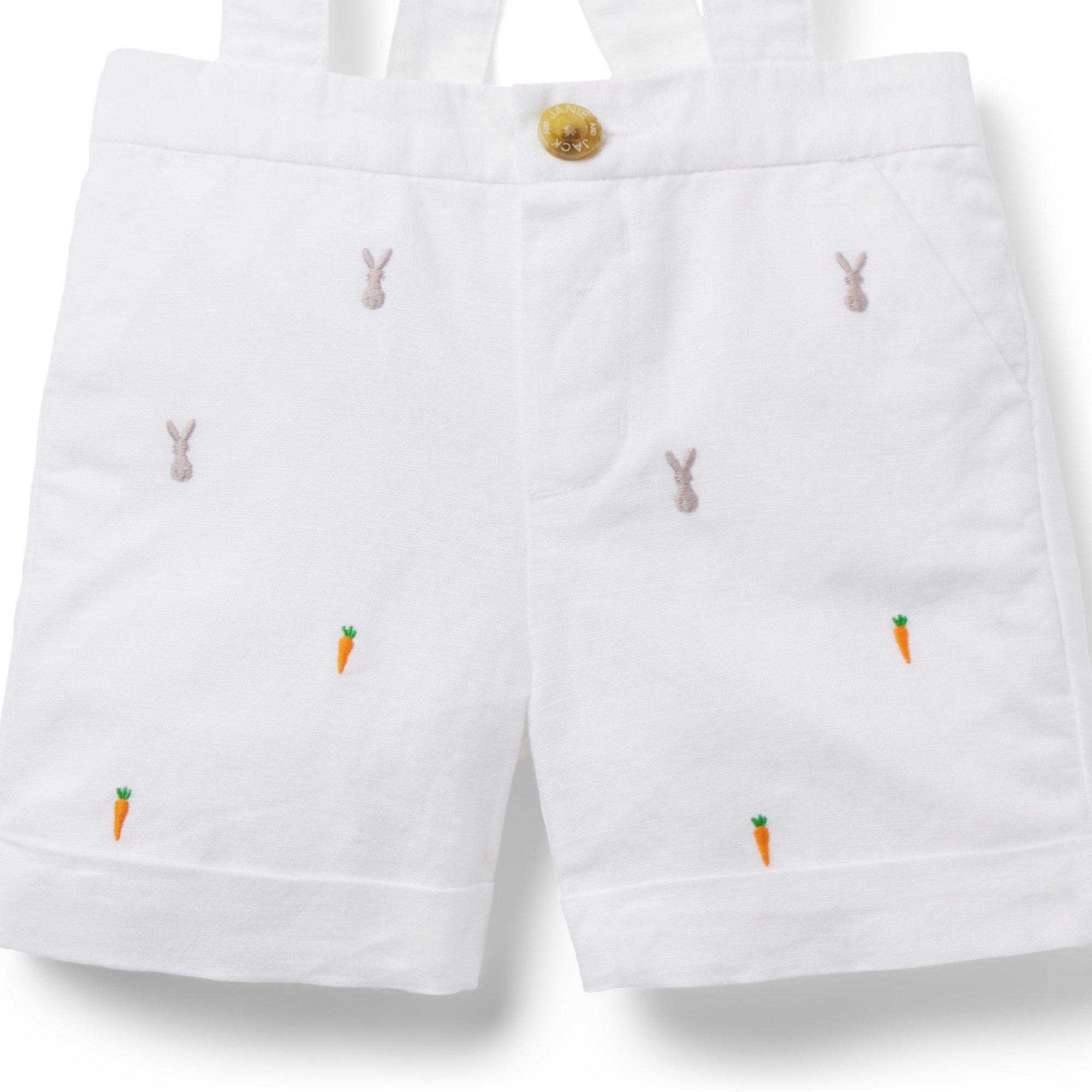 Baby Embroidered Bunny Suspender Short image number 3