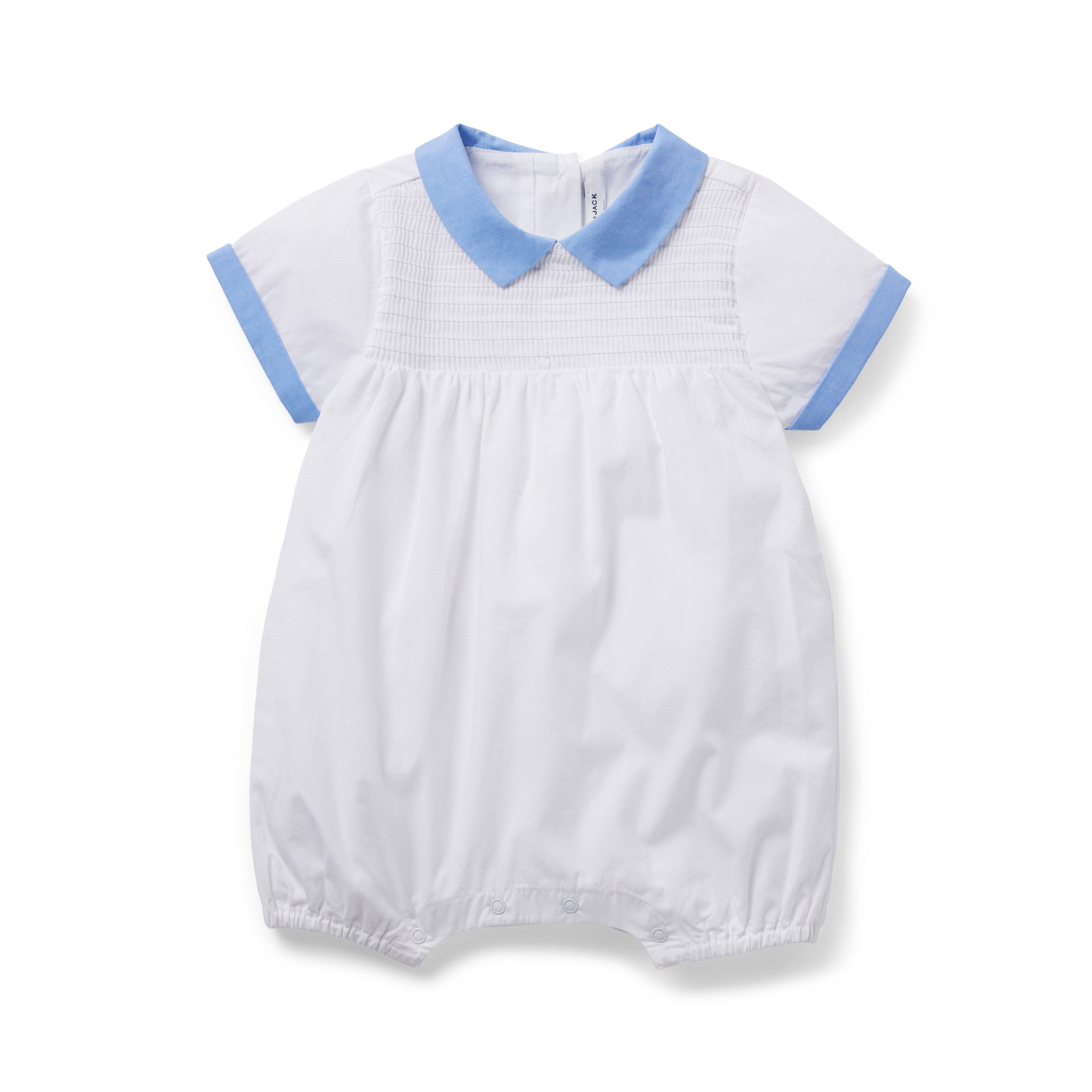 Baby Collar Smocked Romper image number 0