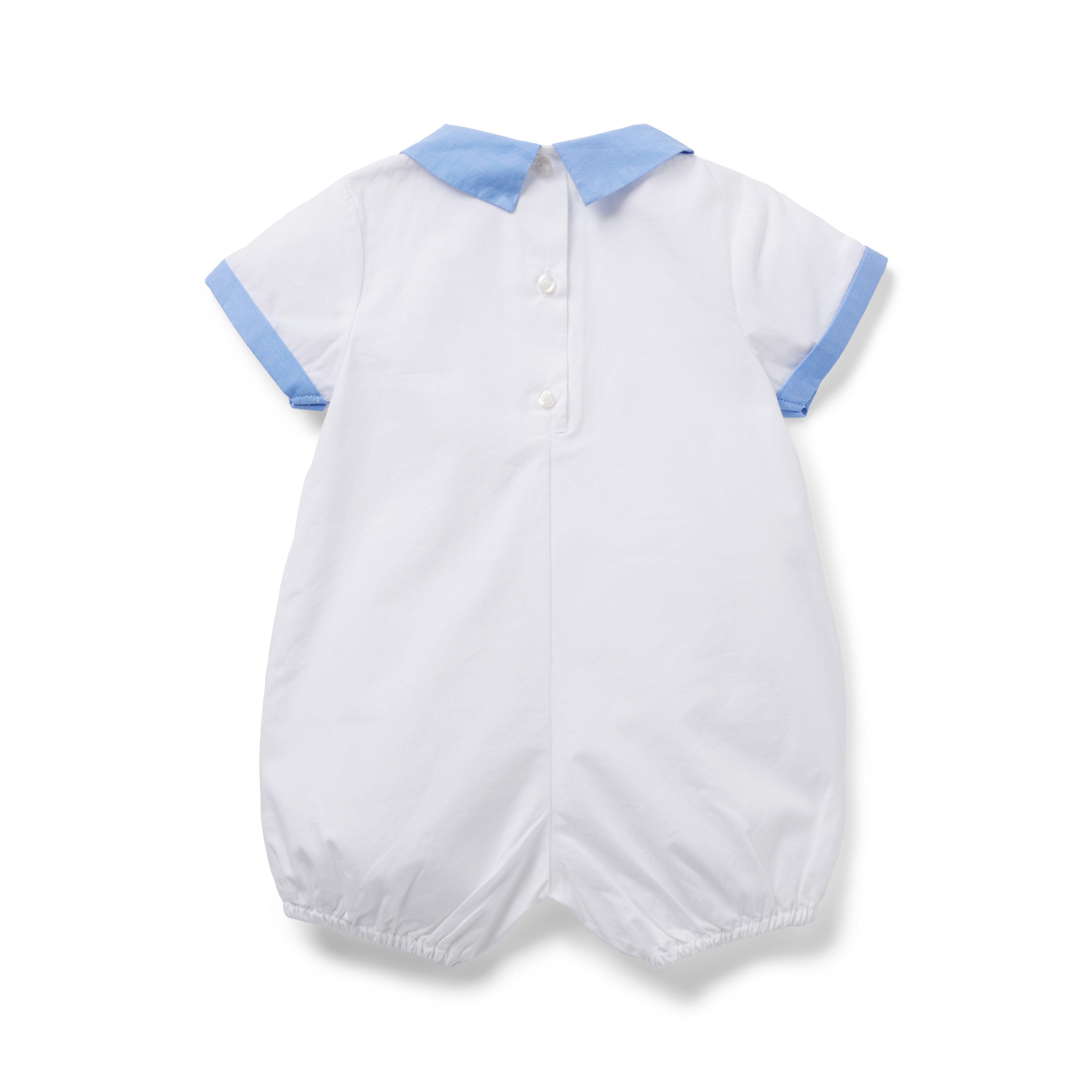 Baby Collar Smocked Romper image number 1