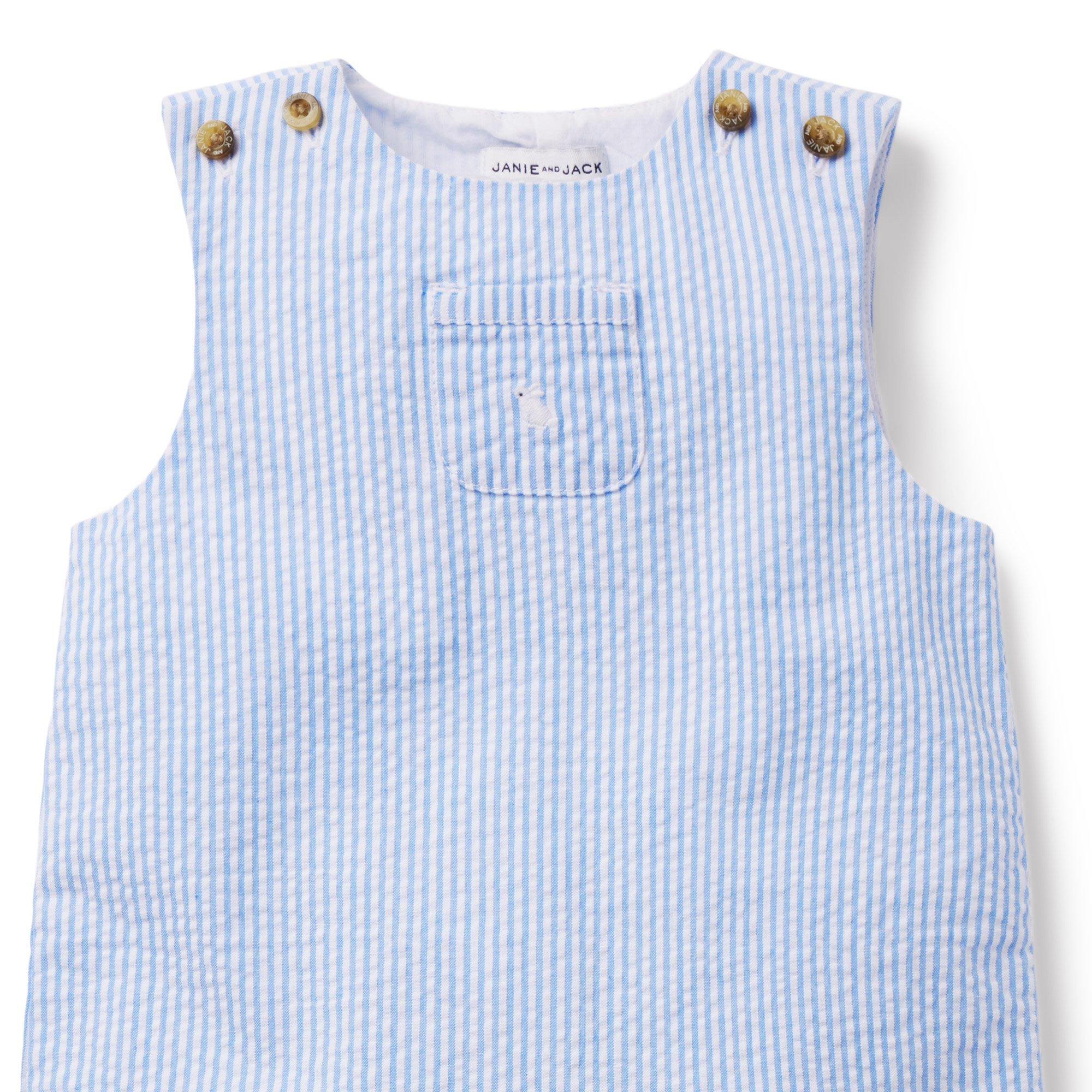 Baby Seersucker Bunny Romper image number 3