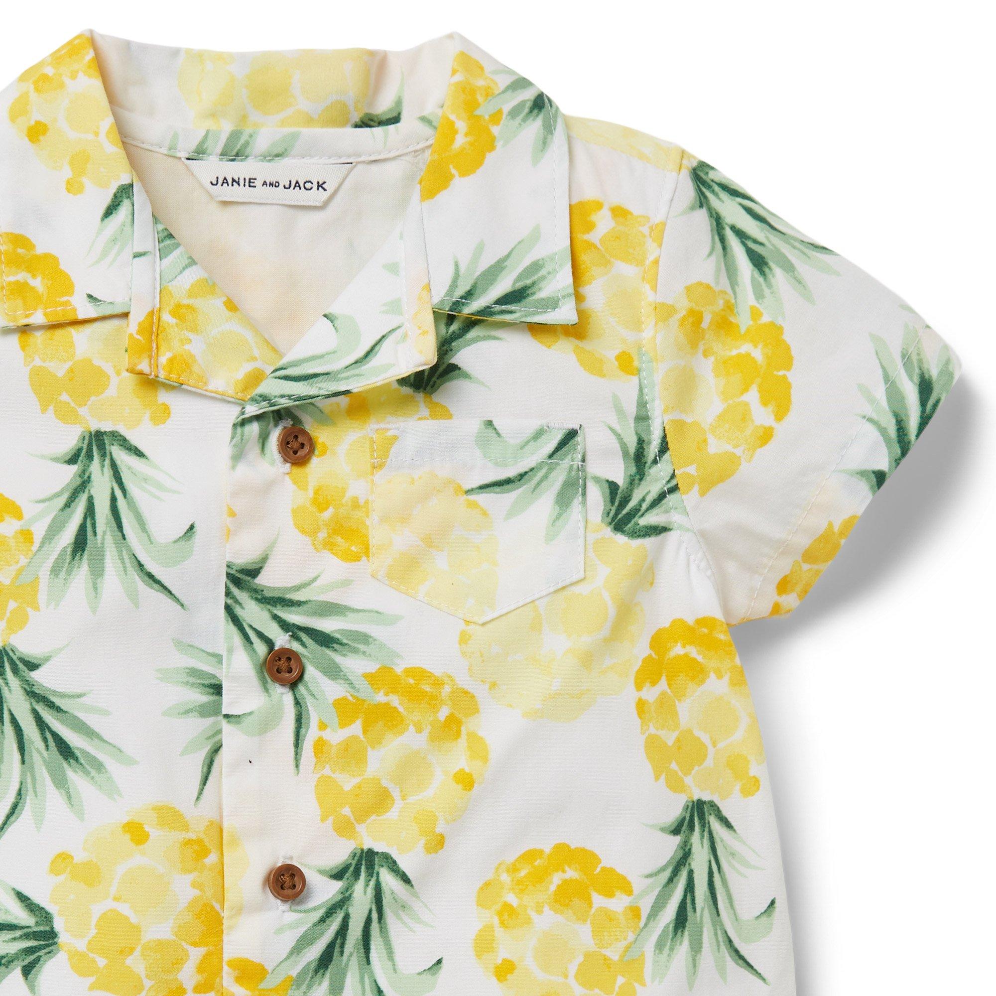 Baby Pineapple Poplin Romper image number 2