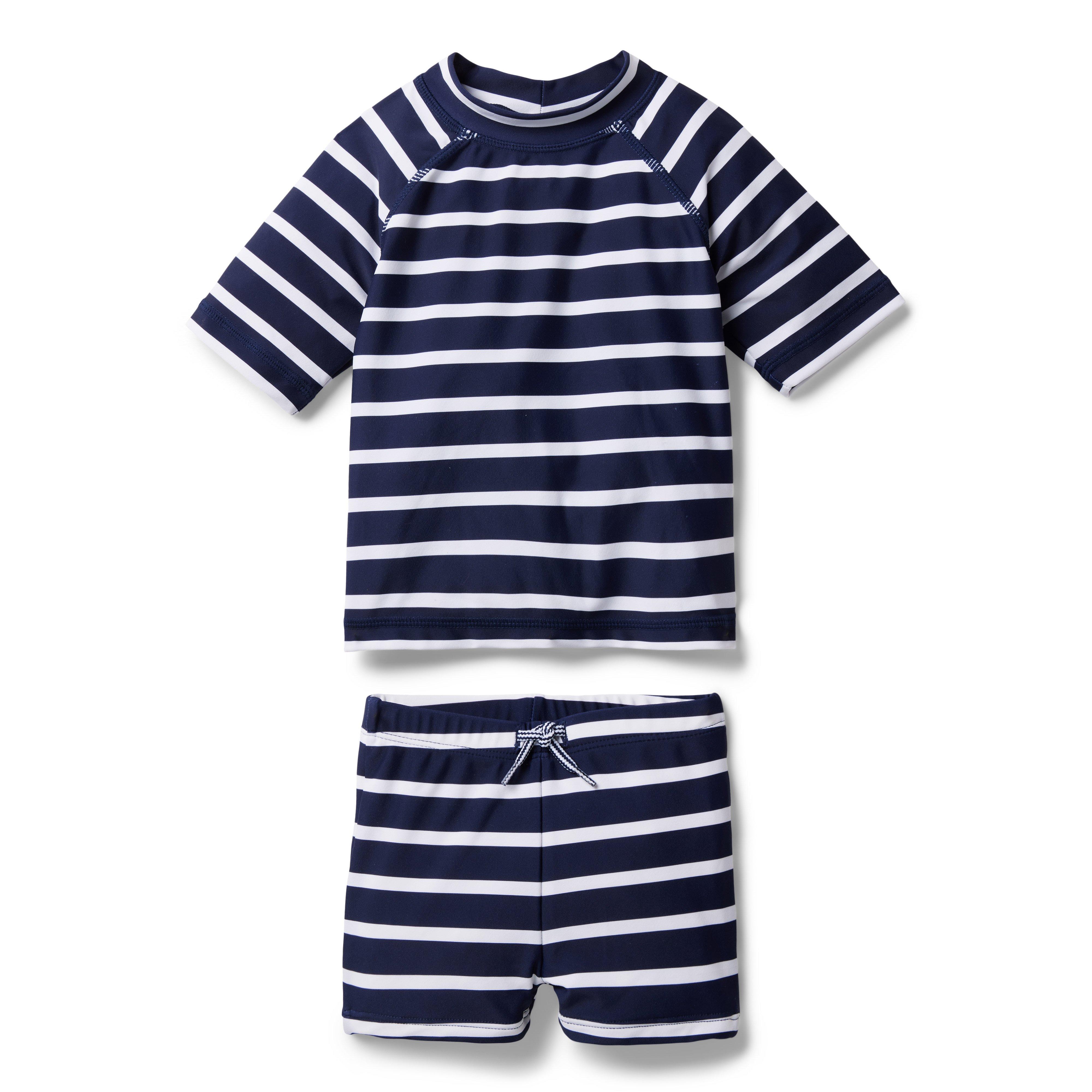 Baby Striped Rash Guard Set image number 0