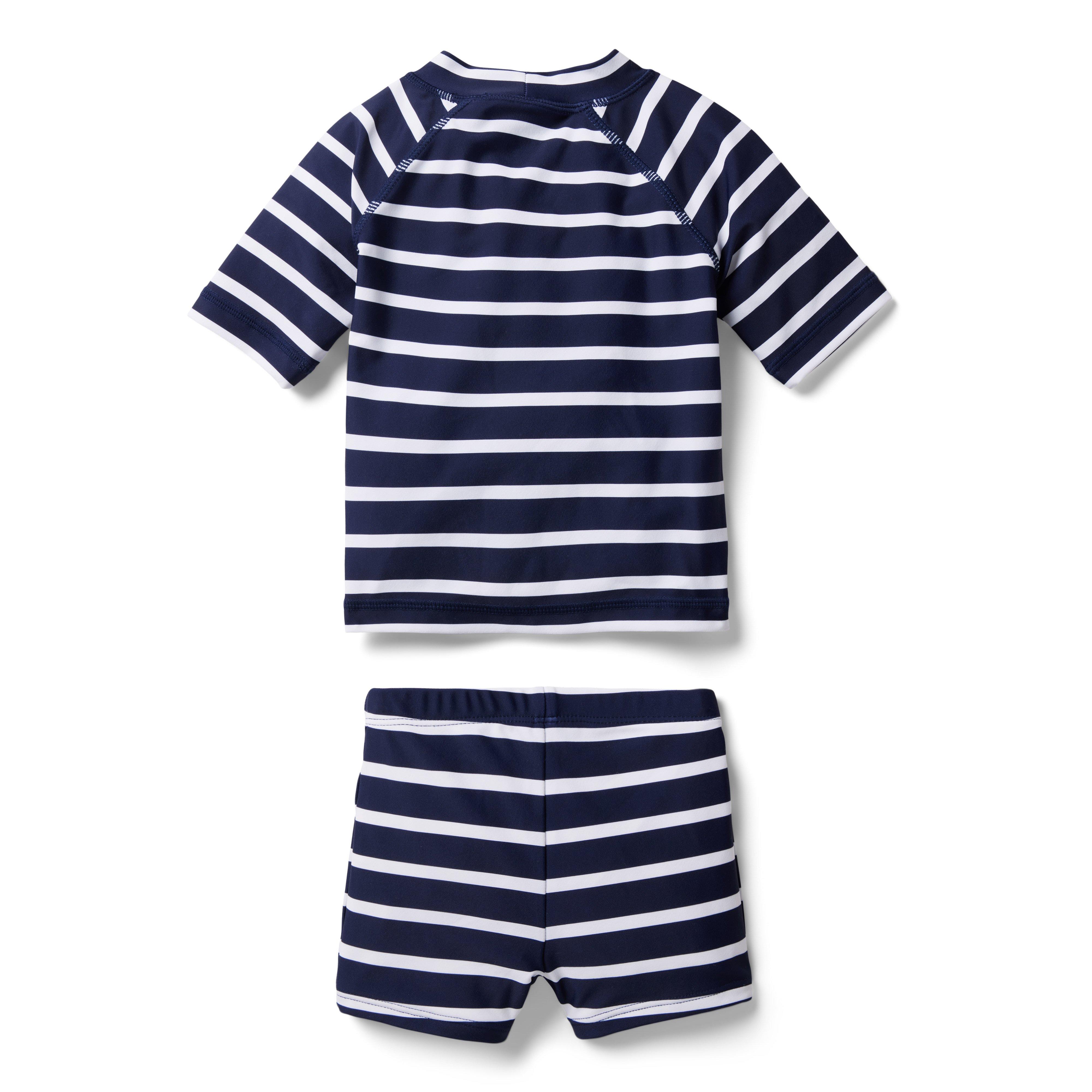 Baby Striped Rash Guard Set image number 1