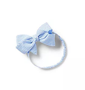 Baby Seersucker Bow Soft Headband