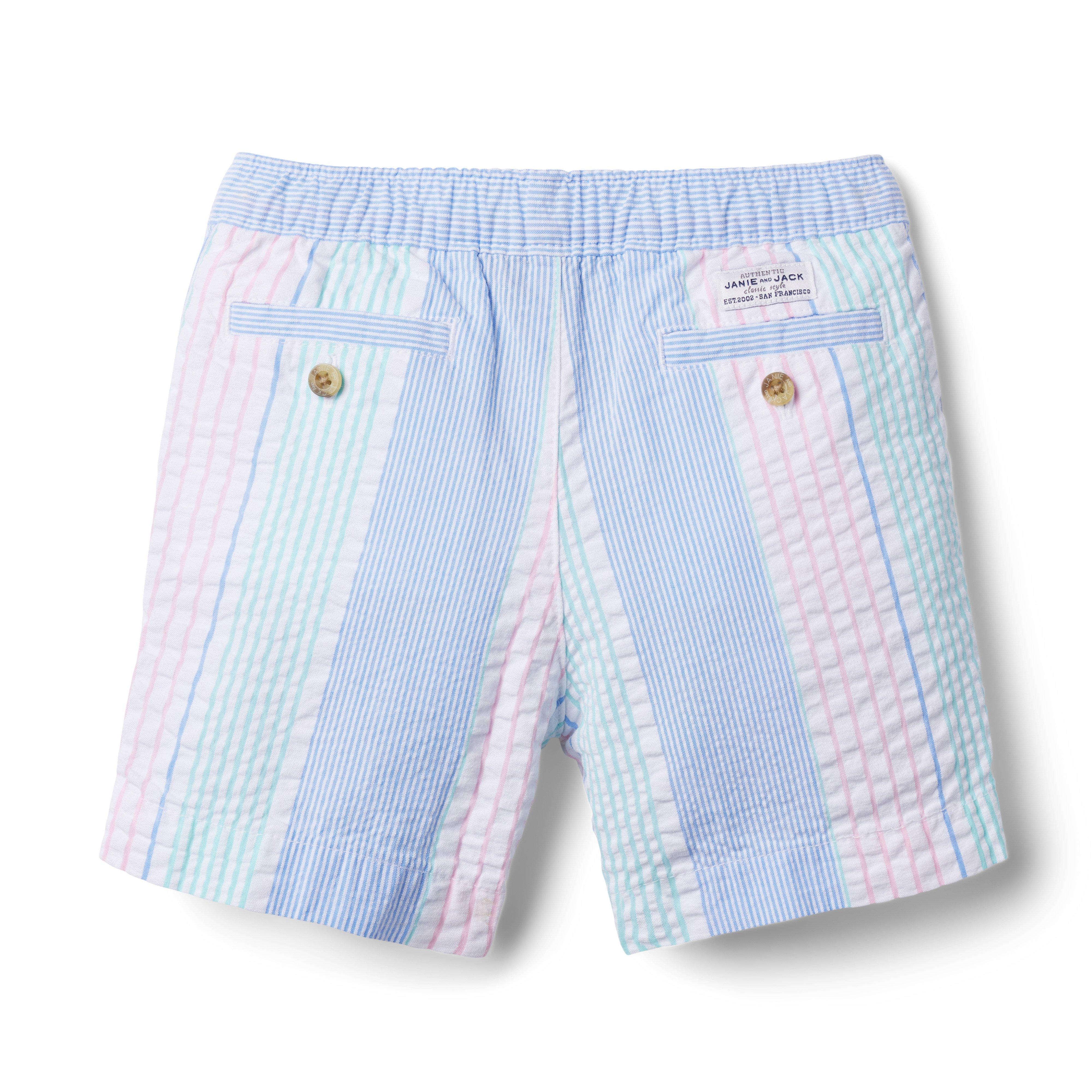Striped Seersucker Pull-On Short image number 1