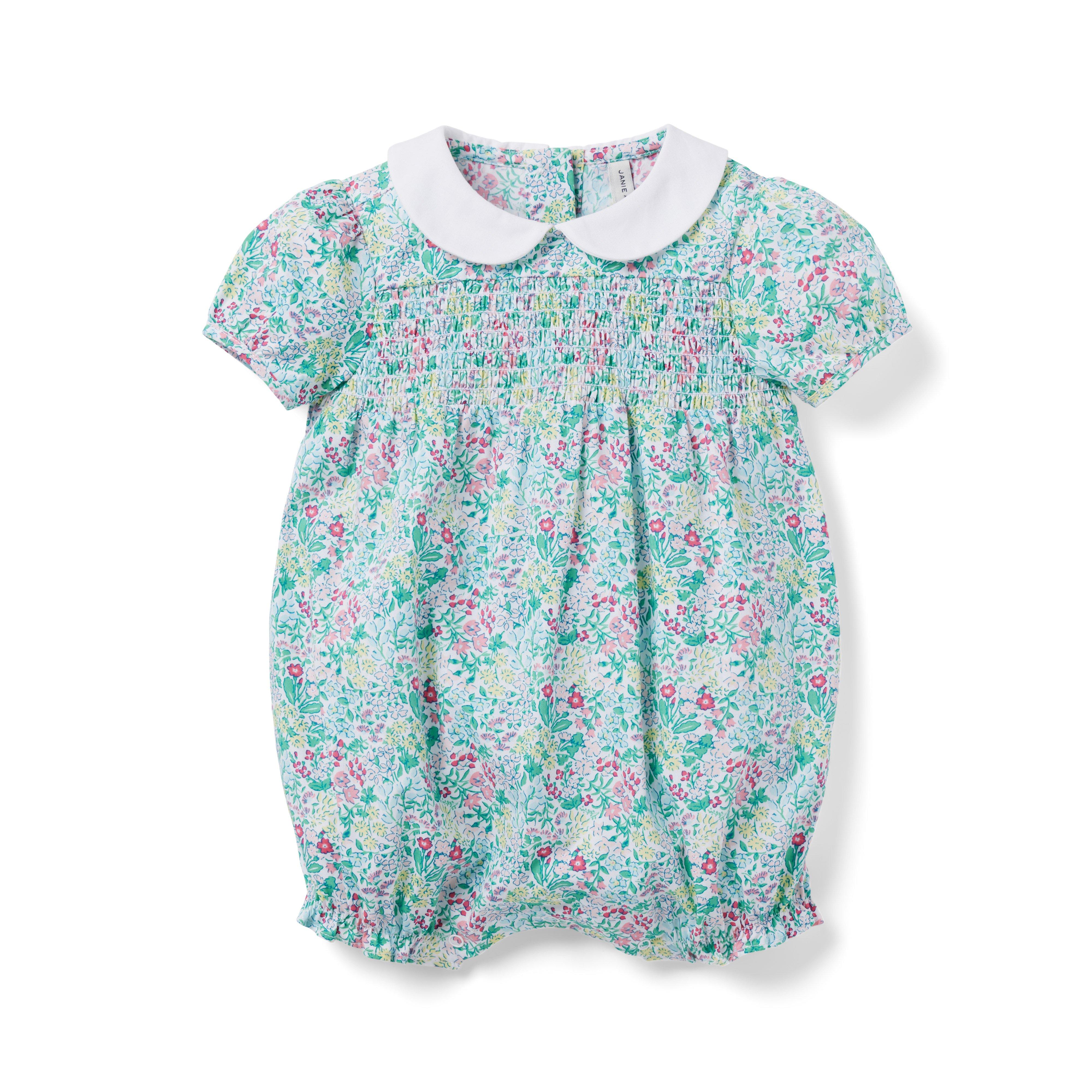 Baby Floral Smocked Romper image number 0